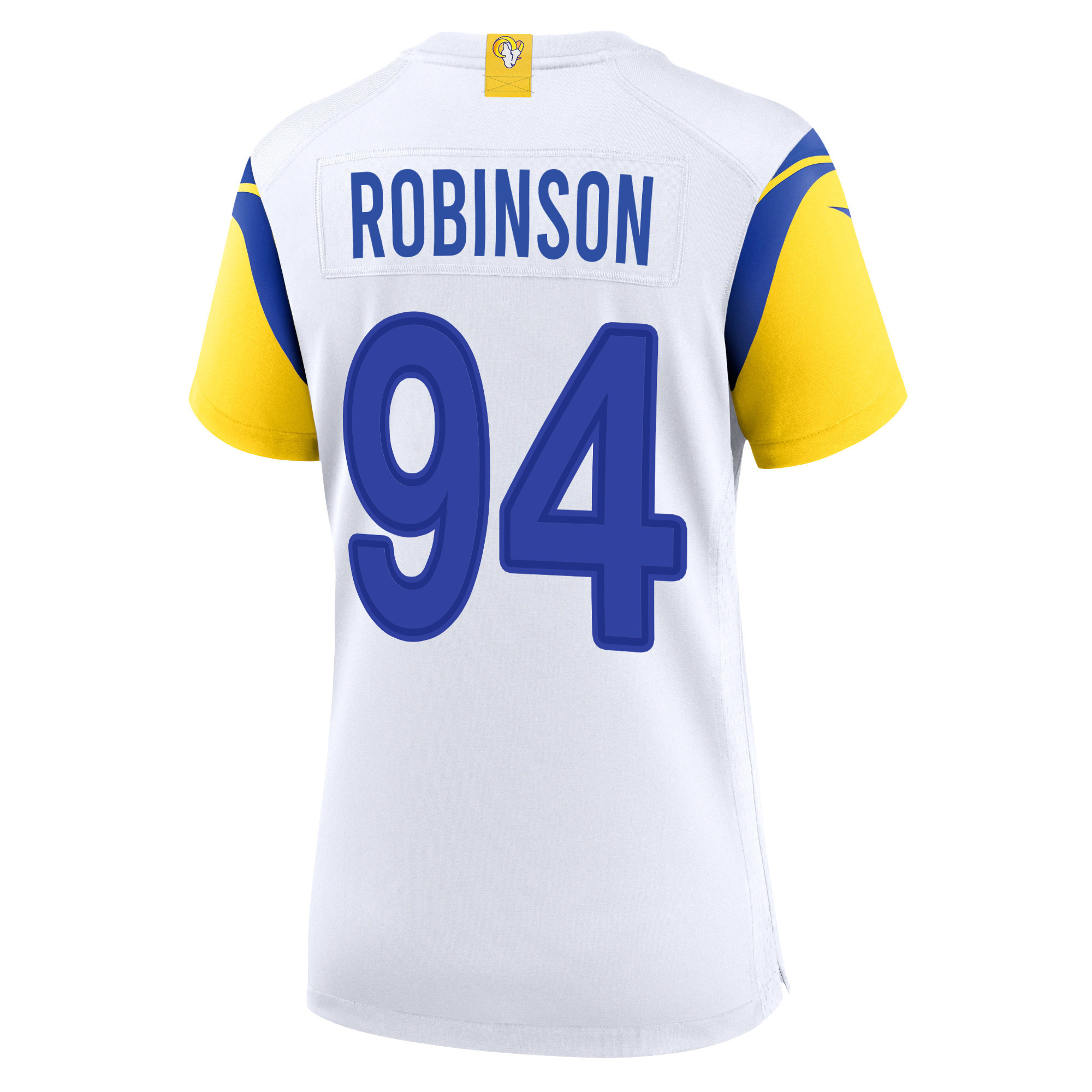 Super Bowl LVI Champions Los Angeles Rams A'Shawn Robinson 94 White Women's Jersey Jersey