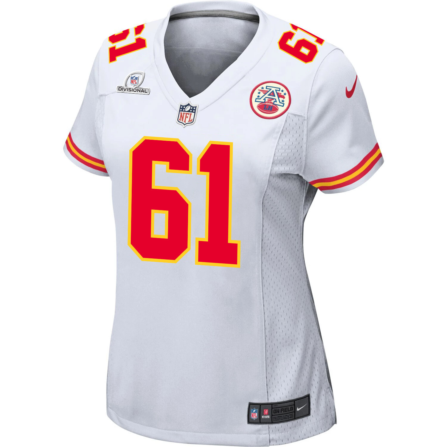 Austin Reiter 61 Kansas City Chiefs Super Bowl LVIII Patch Game Women Jersey - White
