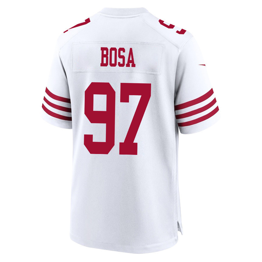 Nick Bosa 97 San Francisco 49ers Super Bowl LVIII Patch Game Men Jersey - White