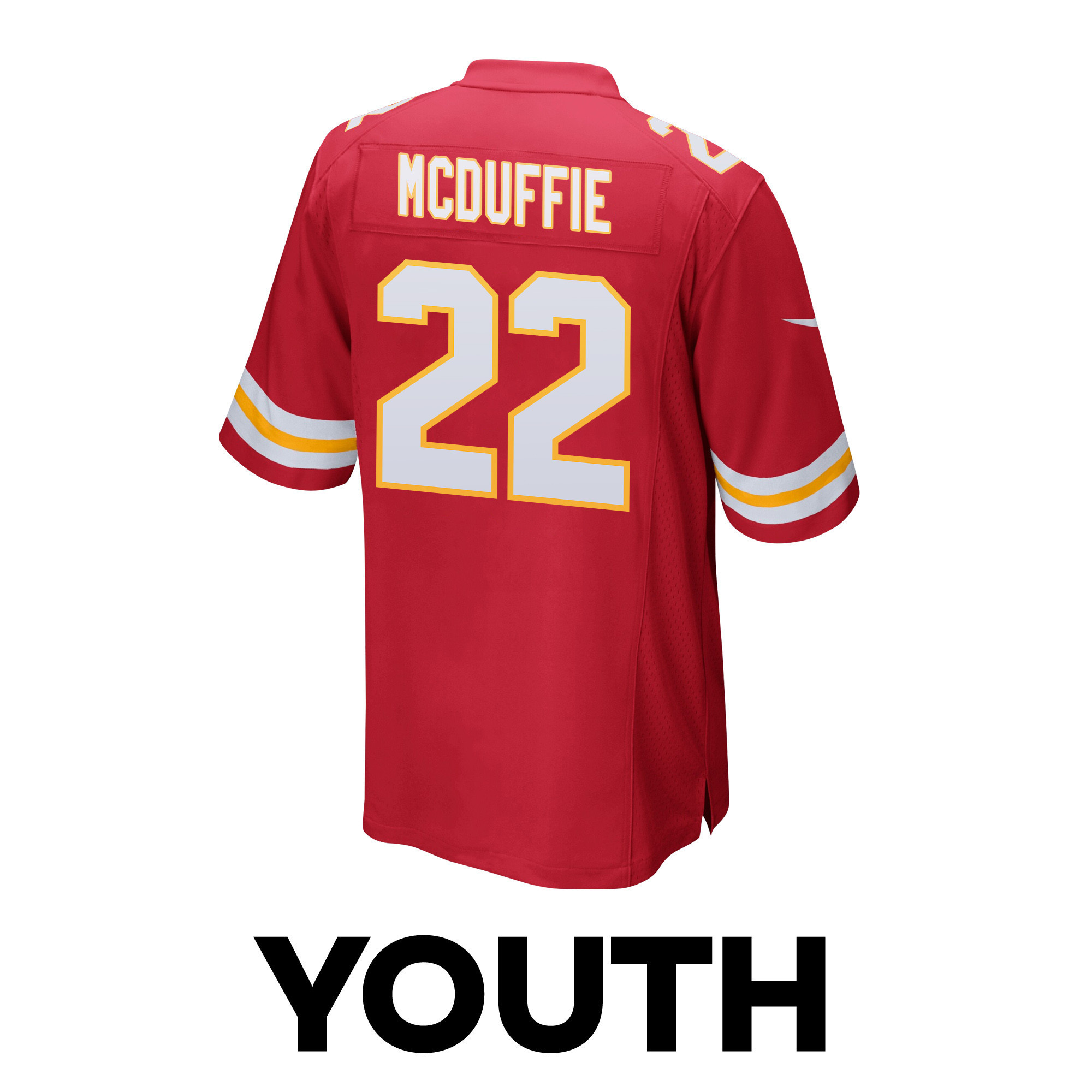 Trent McDuffie 22 Kansas City Chiefs Super Bowl LVIII Patch Game YOUTH Jersey - Red