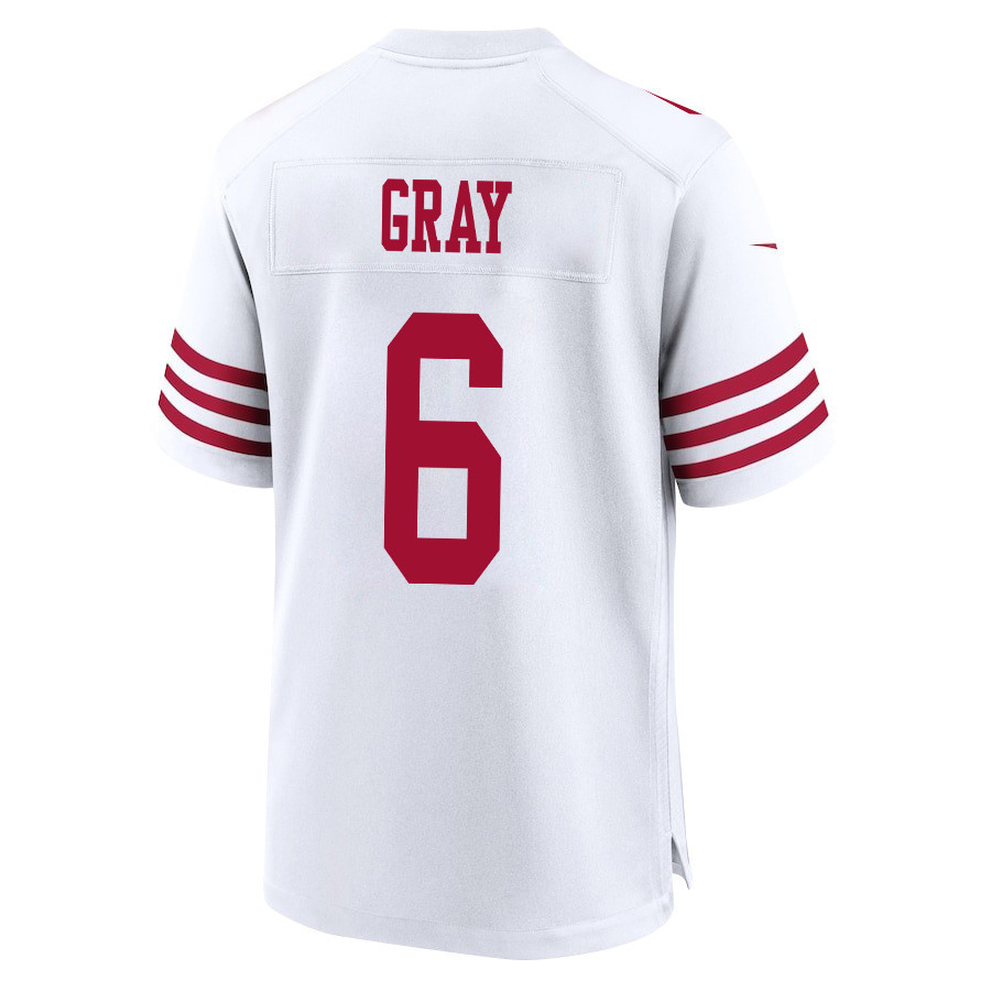 Danny Gray 6 San Francisco 49ers Super Bowl LVIII Patch Game Men Jersey - White