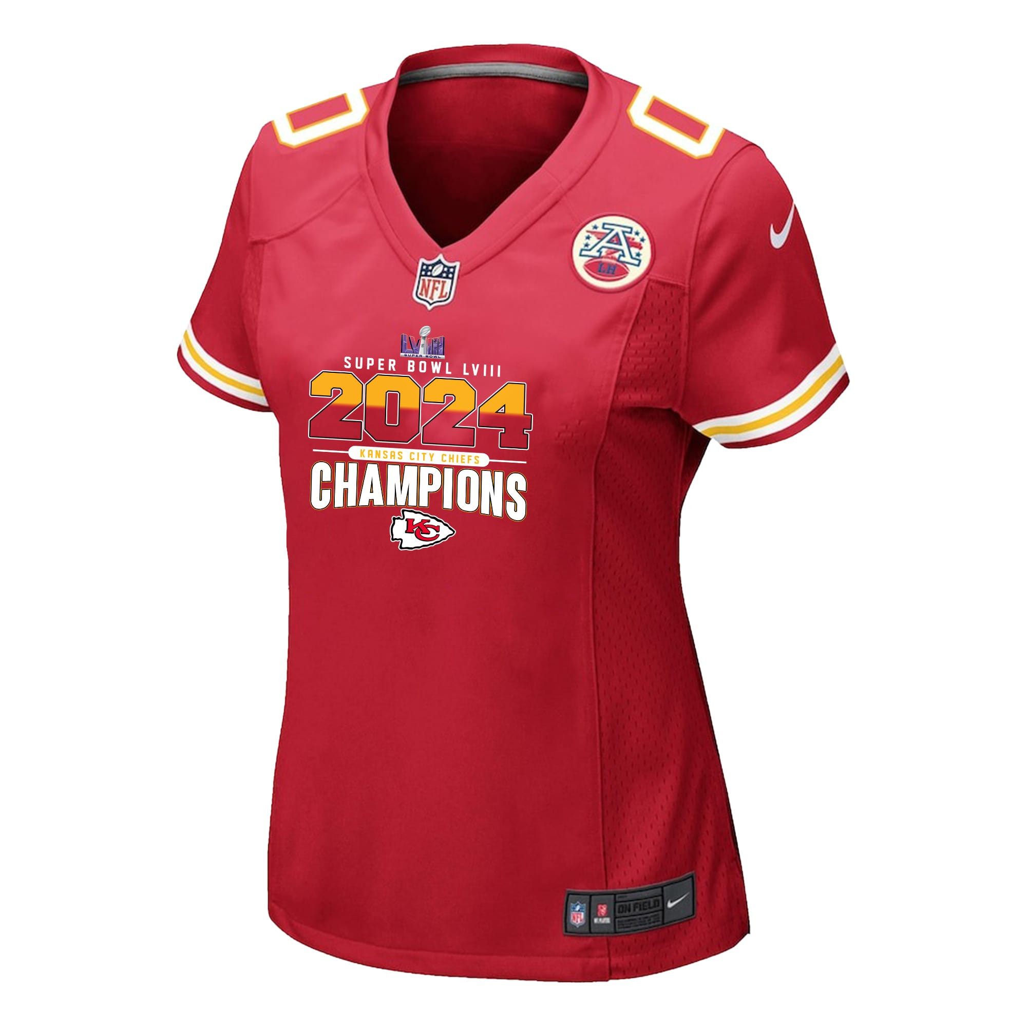 Kansas City Chiefs Super Bowl LVIII 2024 Game Jersey - Women, Red V5