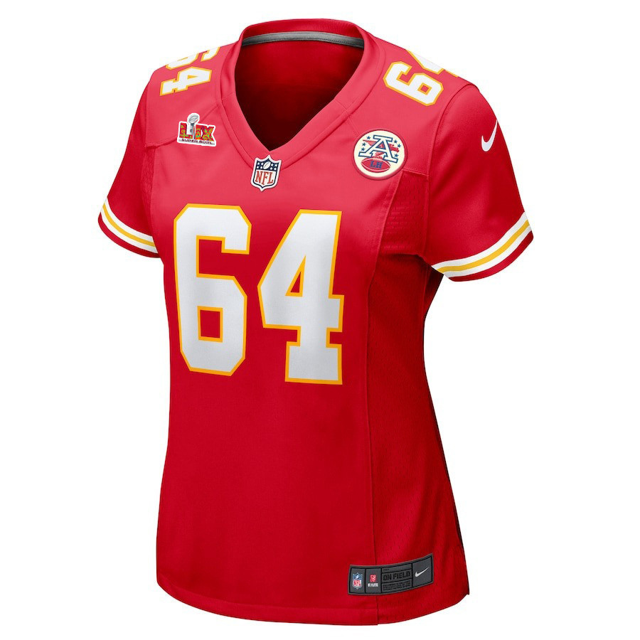 Wanya Morris #64 Kansas City Chiefs Super Bowl LIX Women's Jersey - Red