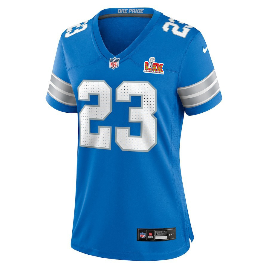 Carlton Davis #23 Detroit Lions Super Bowl LIX Women's Jersey - Blue