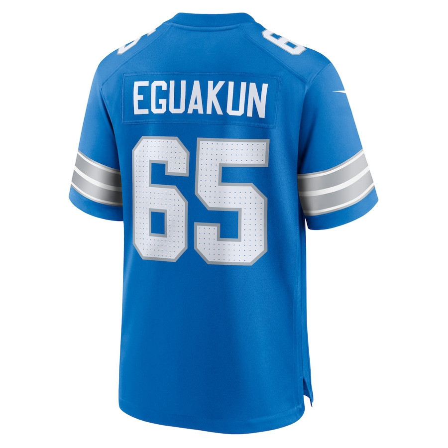 Kingsley Eguakun #65 Detroit Lions Super Bowl LIX YOUTH Jersey - Blue