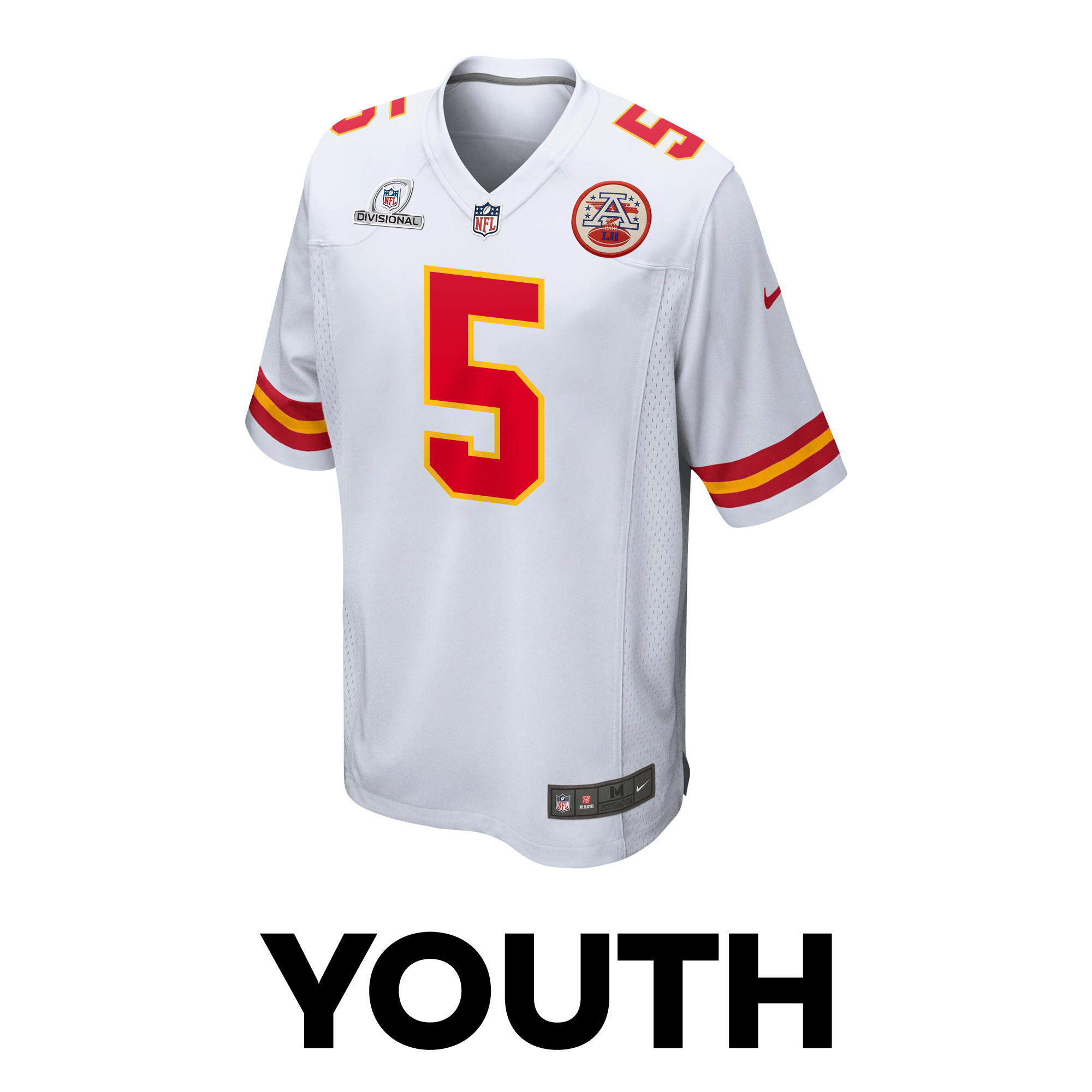 Tommy Townsend 5 Kansas City Chiefs Super Bowl LVIII Patch Game YOUTH Jersey - White