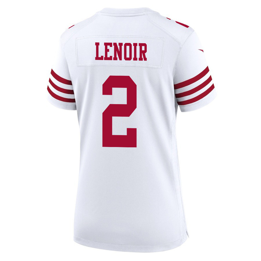 Deommodore Lenoir 2 San Francisco 49ers Super Bowl LVIII Patch Game Women Jersey - White