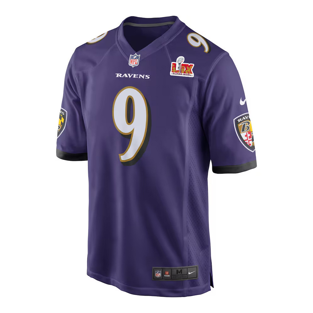 Justin Tucker #9 Baltimore Ravens Super Bowl LIX Jersey - Men's - Purple