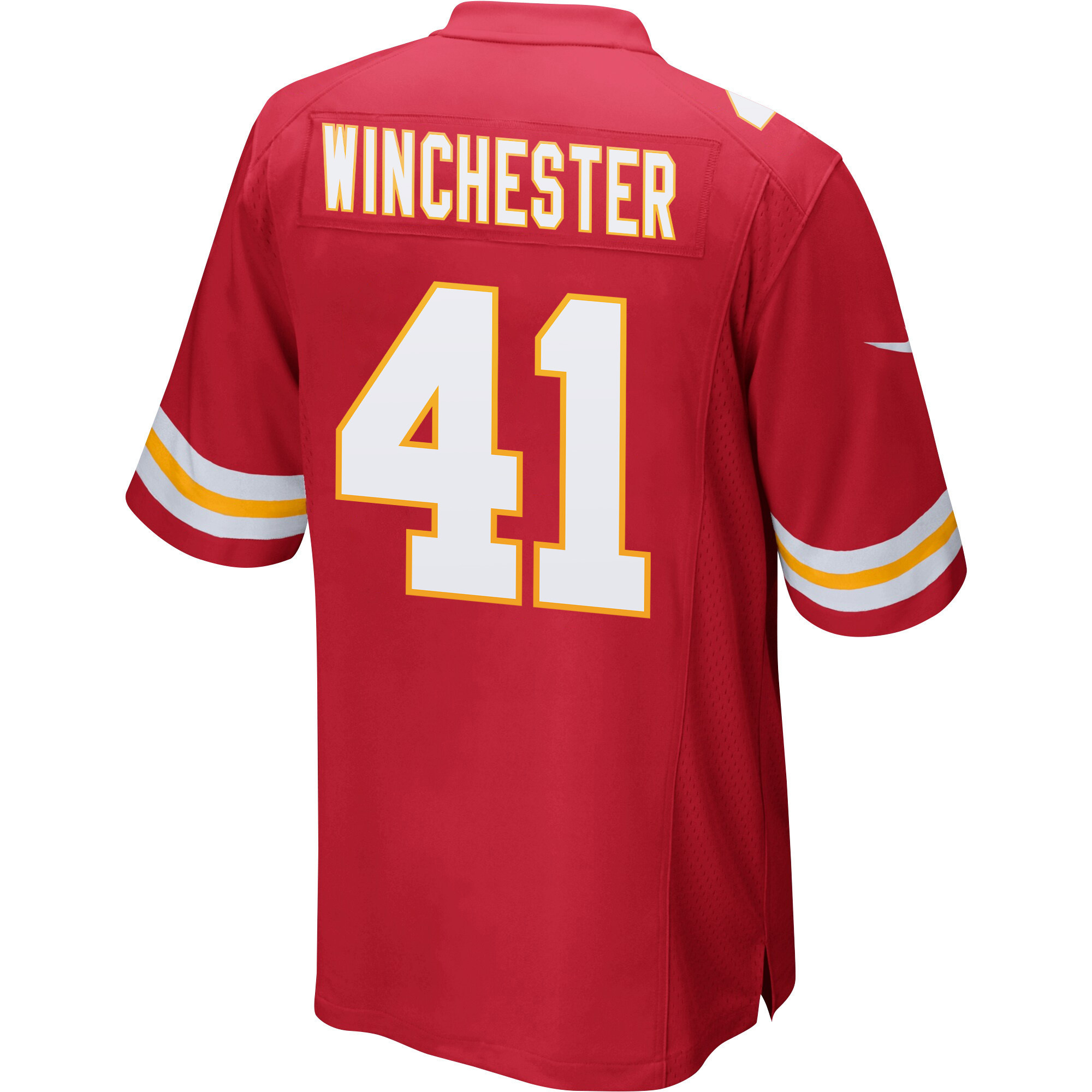 James Winchester 41 Kansas City Chiefs Super Bowl LVII Champions 3 Stars Men Game Jersey - Red