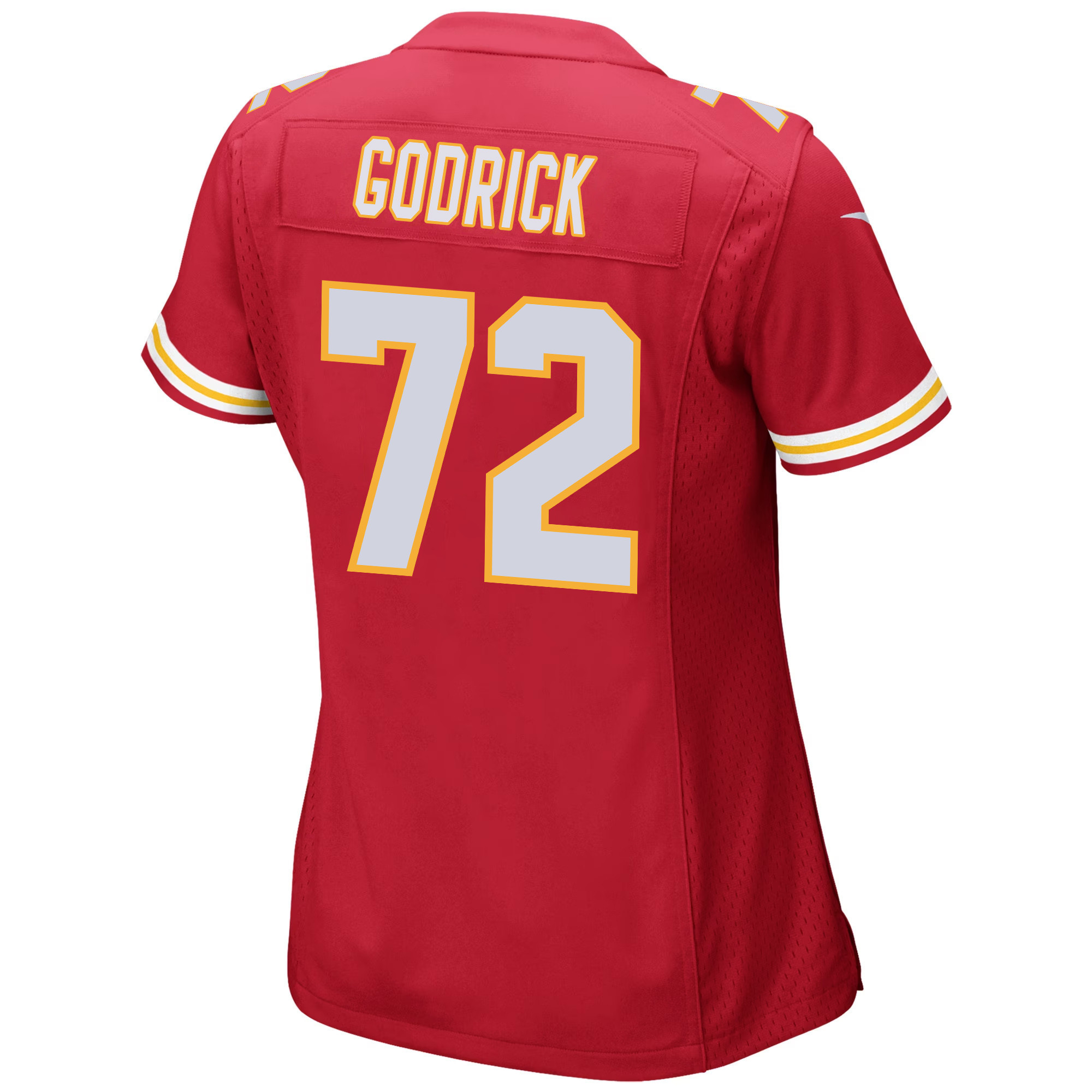 Chukwuebuka Godrick 72 Kansas City Chiefs Super Bowl LVIII Patch Game Women Jersey - Red