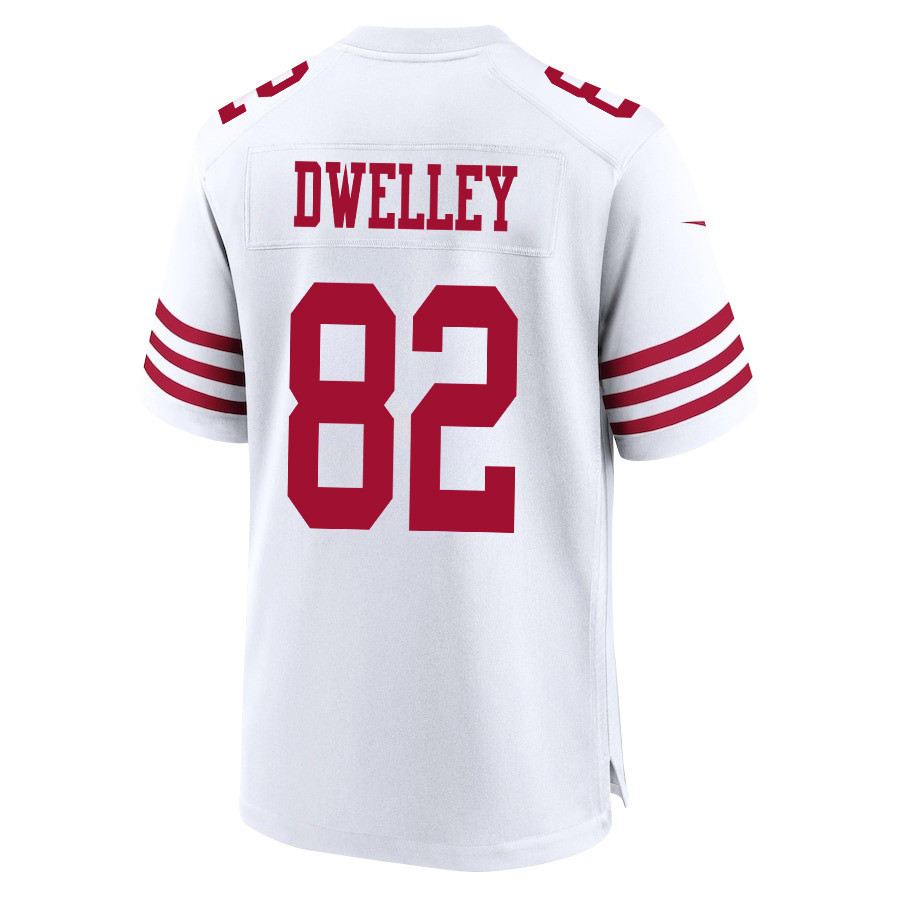 Ross Dwelley 82 San Francisco 49ers Super Bowl LVIII Patch Game Men Jersey - White