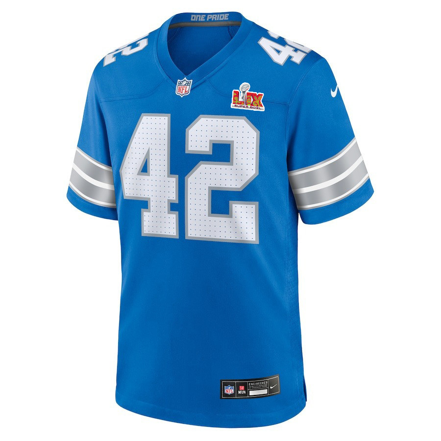 Jalen Reeves-Maybin #42 Detroit Lions Super Bowl LIX YOUTH Jersey - Blue