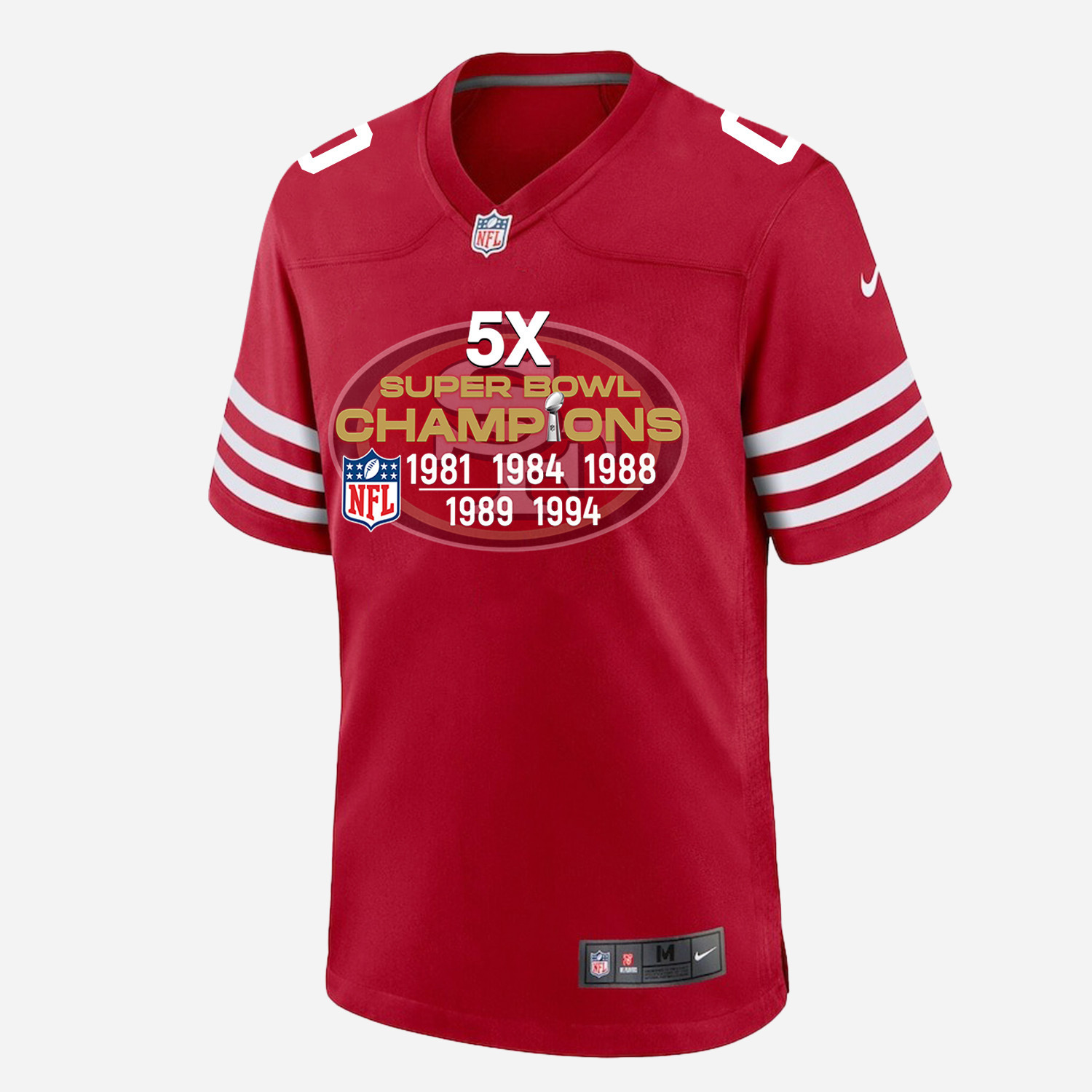 San Francisco 49ers 5X Super Bowl Champions Jersey - Men, Red