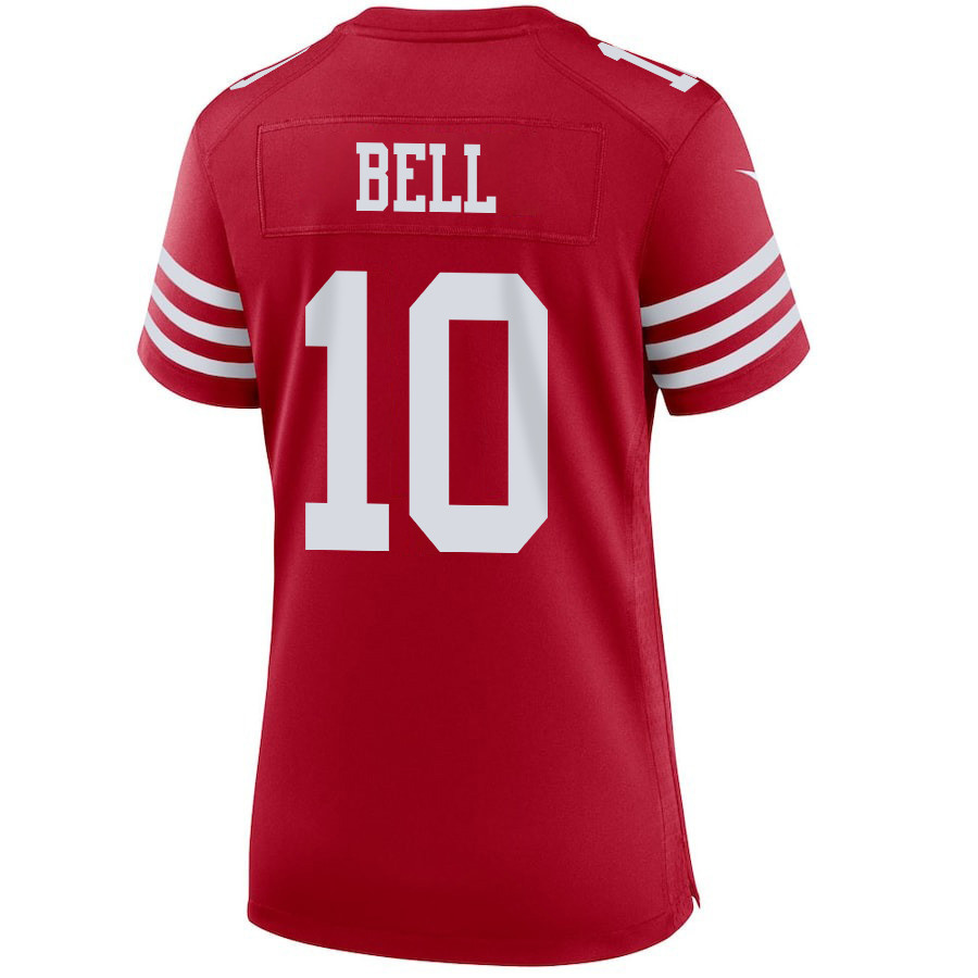 Ronnie Bell 10 San Francisco 49ers Super Bowl LVIII Patch Game Women Jersey - Scarlet