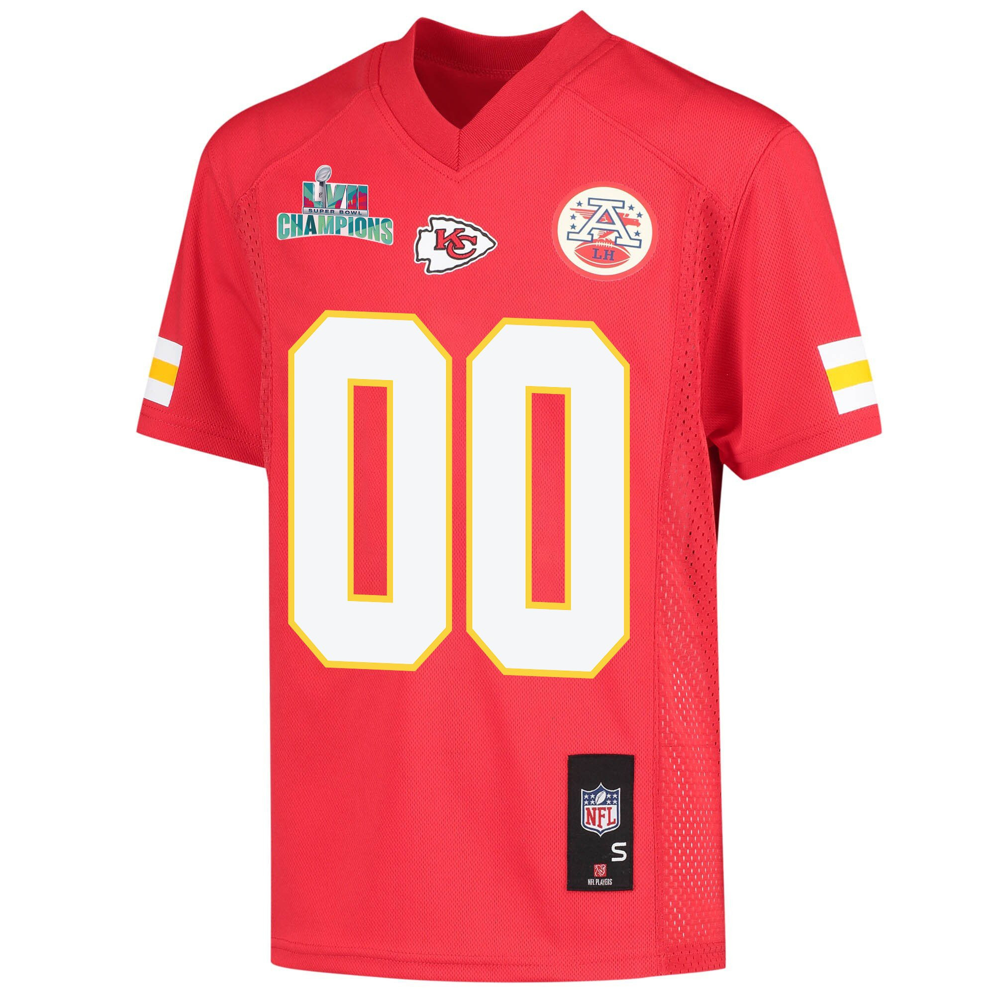 Custom Kansas City Chiefs Super Bowl LVII Champions Youth Game Jersey - Red