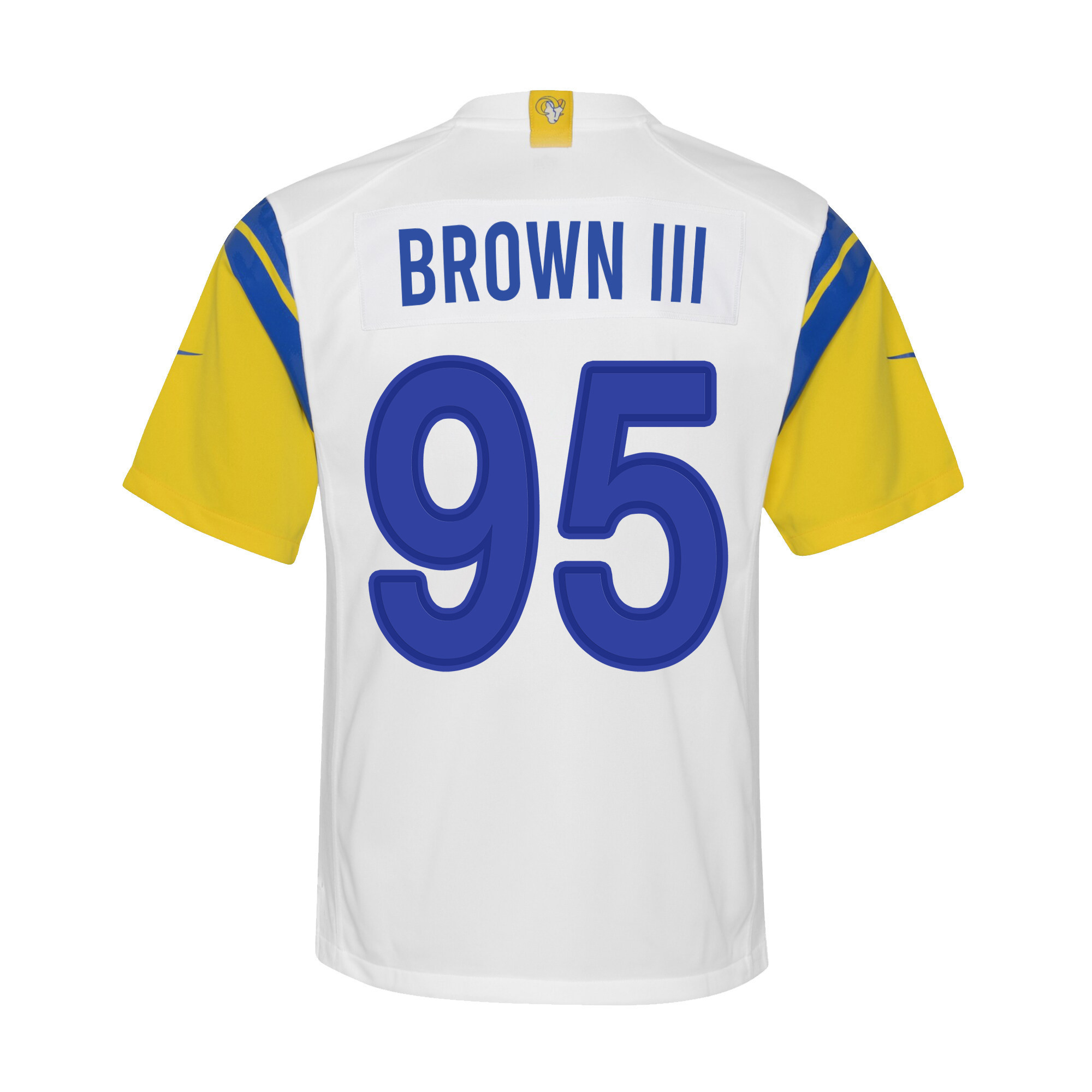 Super Bowl LVI Champions Los Angeles Rams Bobby Brown III 95 White Youth's Jersey Jersey