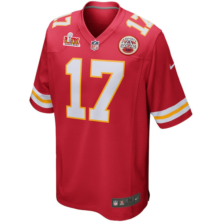 Mecole Hardman #17 Kansas City Chiefs Super Bowl LIX Jersey - Men's - Red