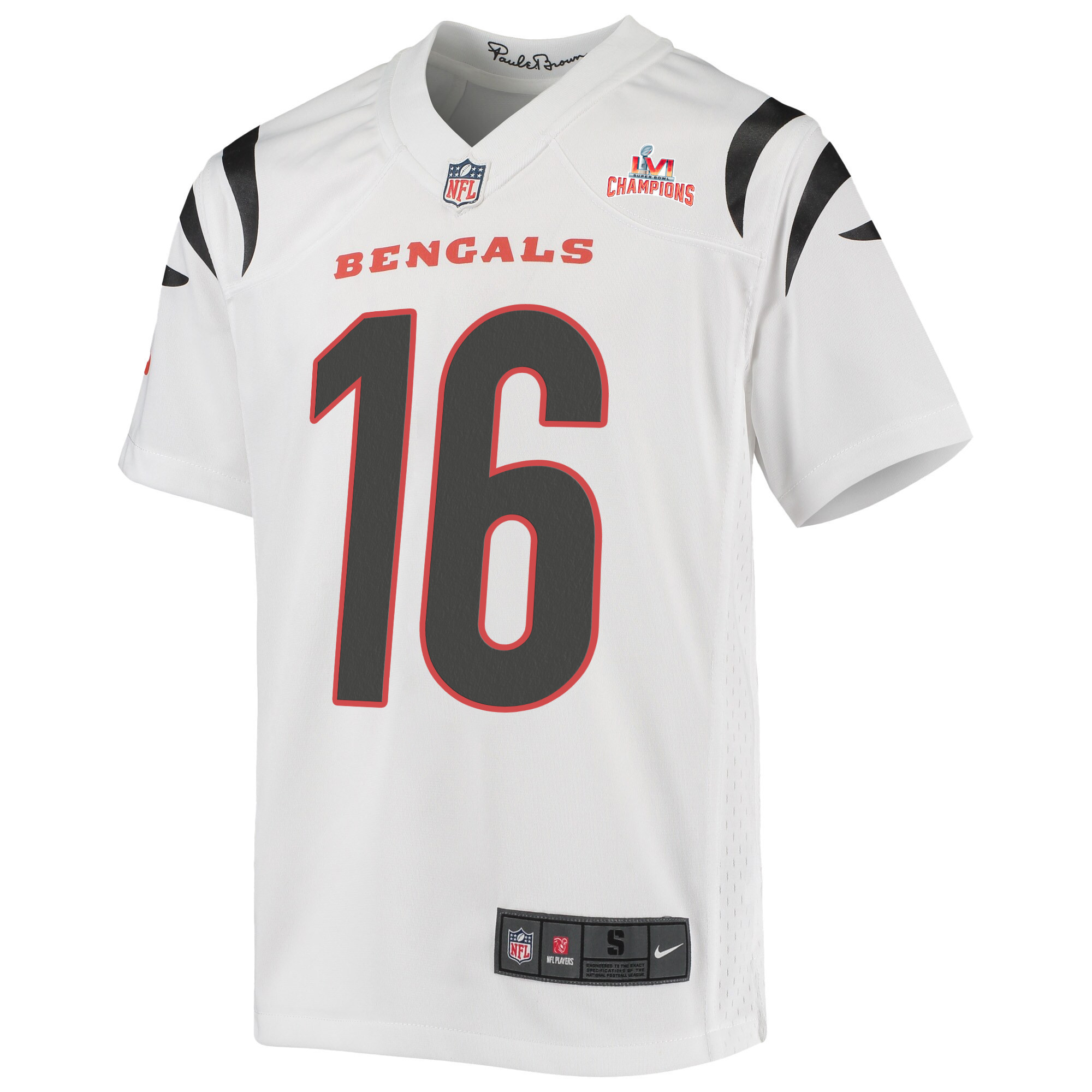 Super Bowl LVI Champions Cincinnati Bengals Trenton Irwin 16 White Youth's Jersey Jersey
