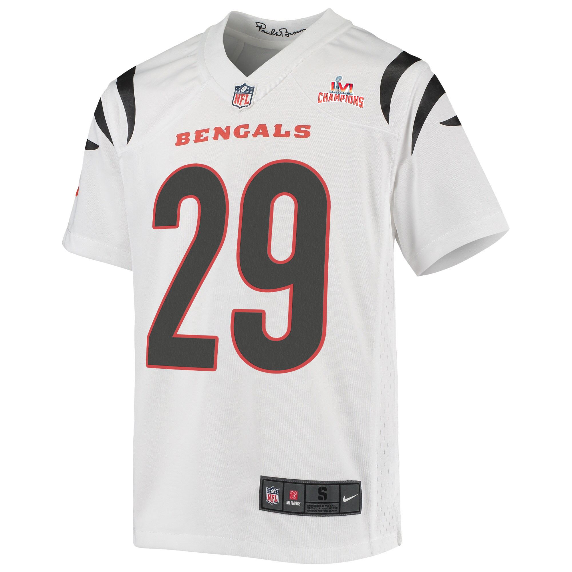 Super Bowl LVI Champions Cincinnati Bengals Vernon Hargreaves III 29 White Youth's Jersey Jersey
