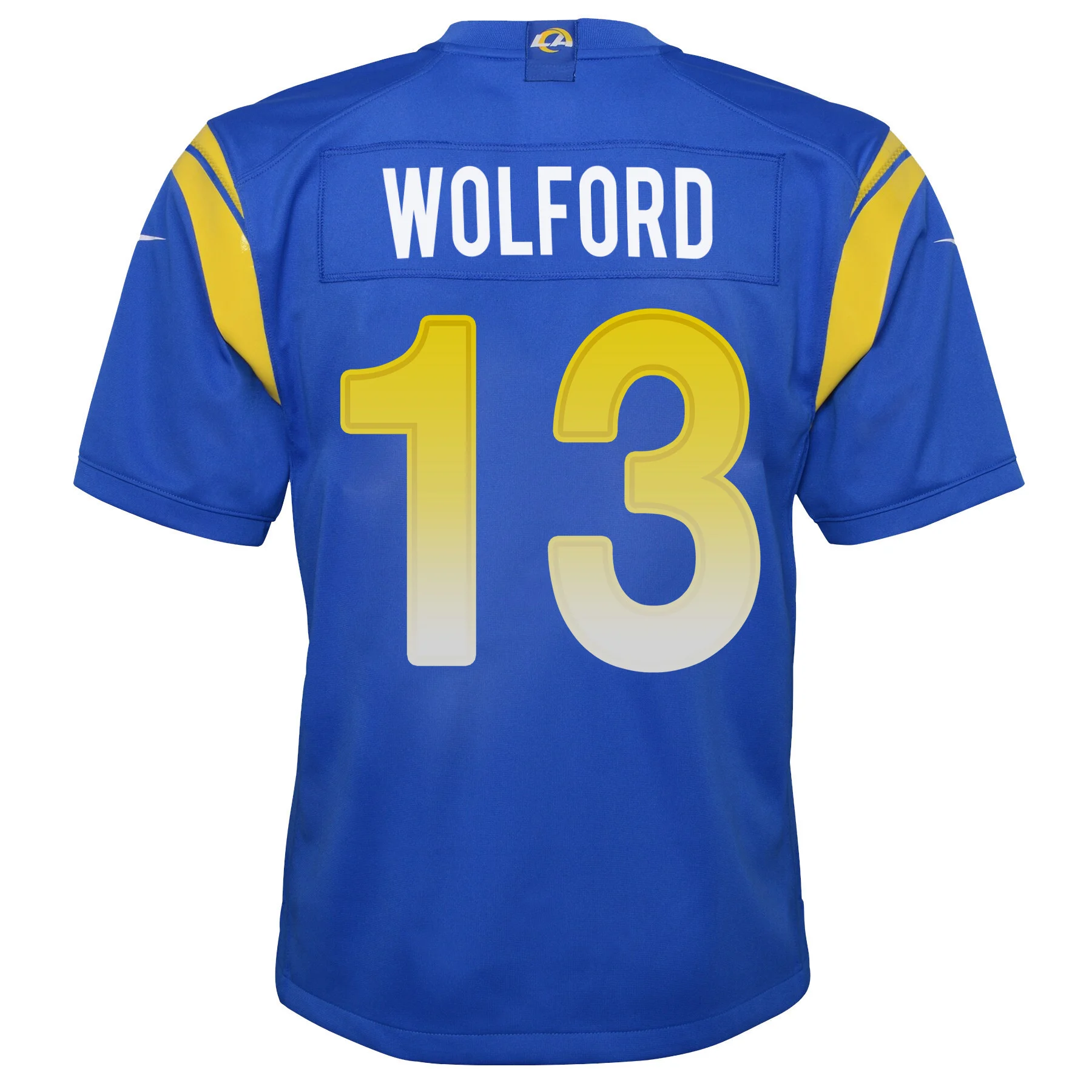 Super Bowl LVI Champions Los Angeles Rams John Wolford 13 Royal Youth's Jersey Jersey