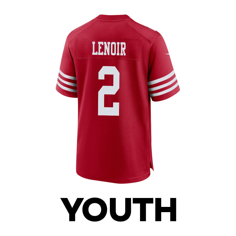Deommodore Lenoir 2 San Francisco 49ers Super Bowl LVIII Patch Game YOUTH Jersey - Scarlet