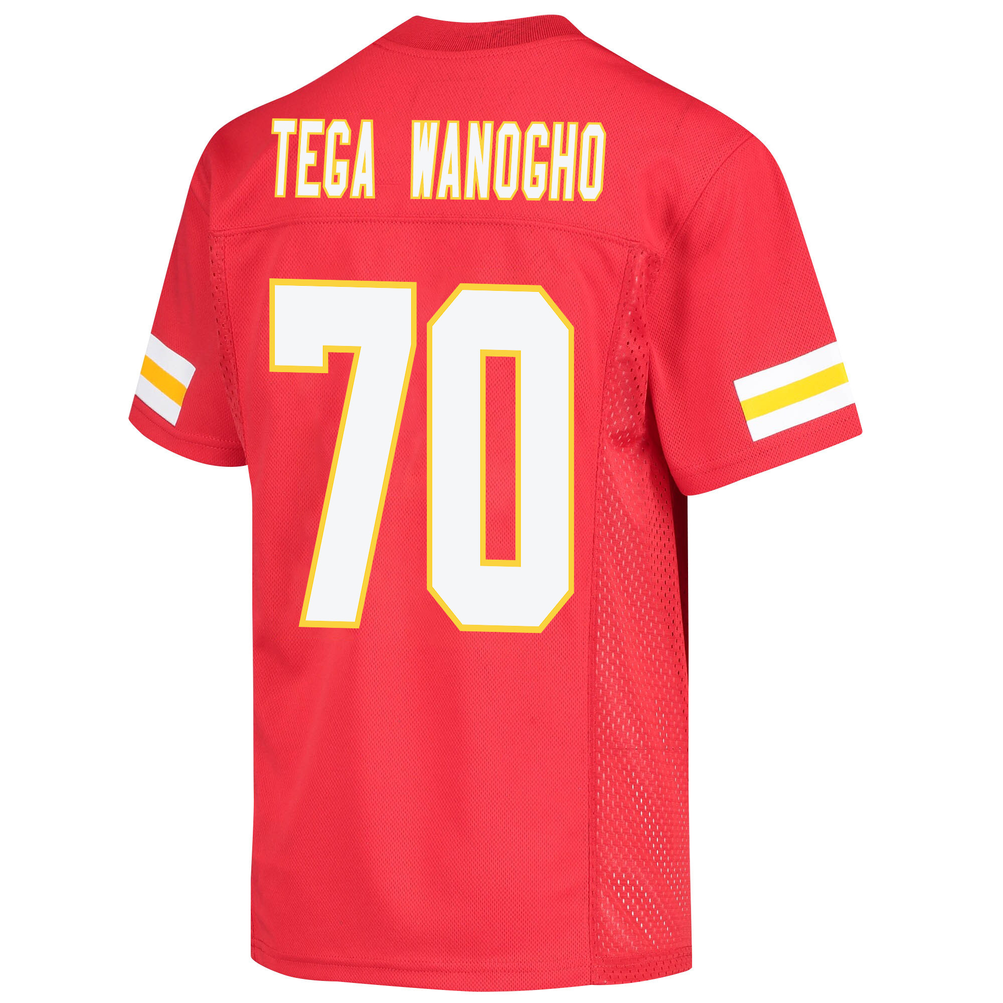 Prince Tega Wanogho 70 Kansas City Chiefs Super Bowl LVII Champions 3 Stars Youth Game Jersey - Red