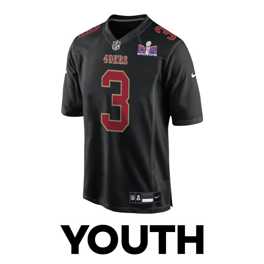 Ray-Ray McCloud III 3 San Francisco 49ers Super Bowl LVIII Patch Fashion Game YOUTH Jersey - Carbon Black