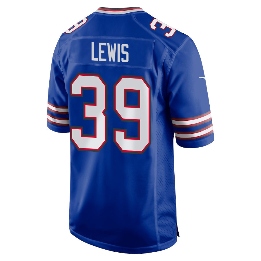 Cam Lewis 39 Buffalo Bills Super Bowl LIX New Orleans Patch Game Men Jersey - Royal