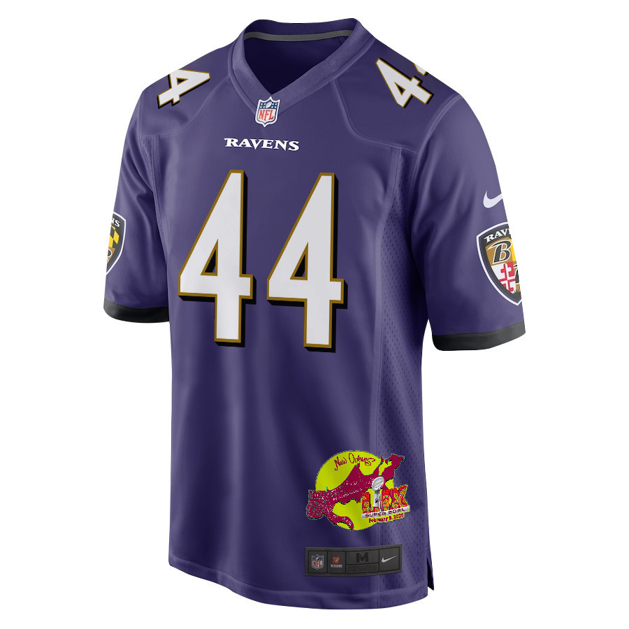 Marlon Humphrey 44 Baltimore Ravens Super Bowl LIX New Orleans Patch Game Men Jersey - Purple