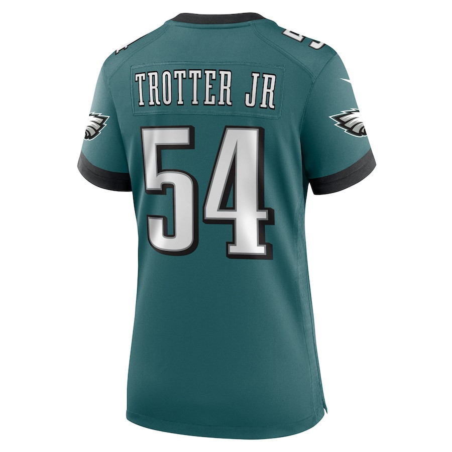 Jeremiah Trotter Jr. #54 Philadelphia Eagles Super Bowl LIX Women's Jersey - Midnight Green