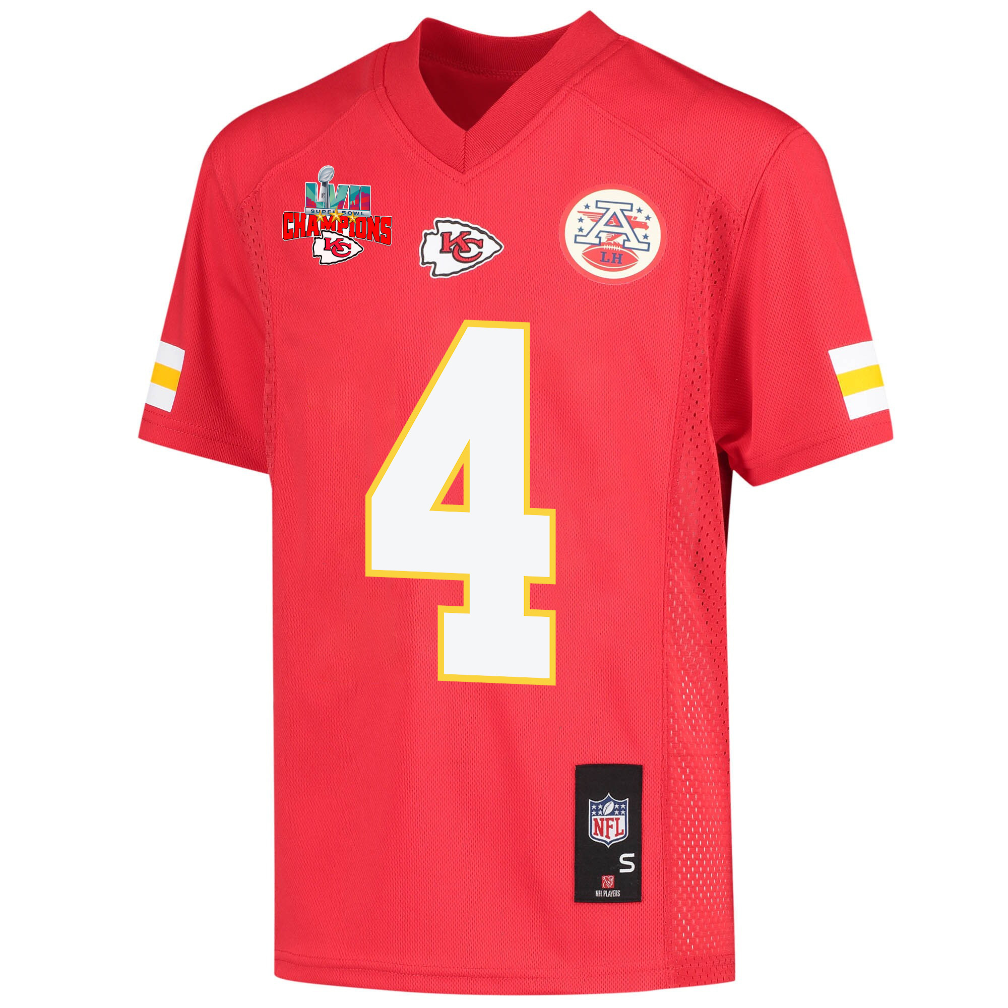 Chad Henne 4 Kansas City Chiefs Super Bowl LVII Champions 3 Stars Youth Game Jersey - Red