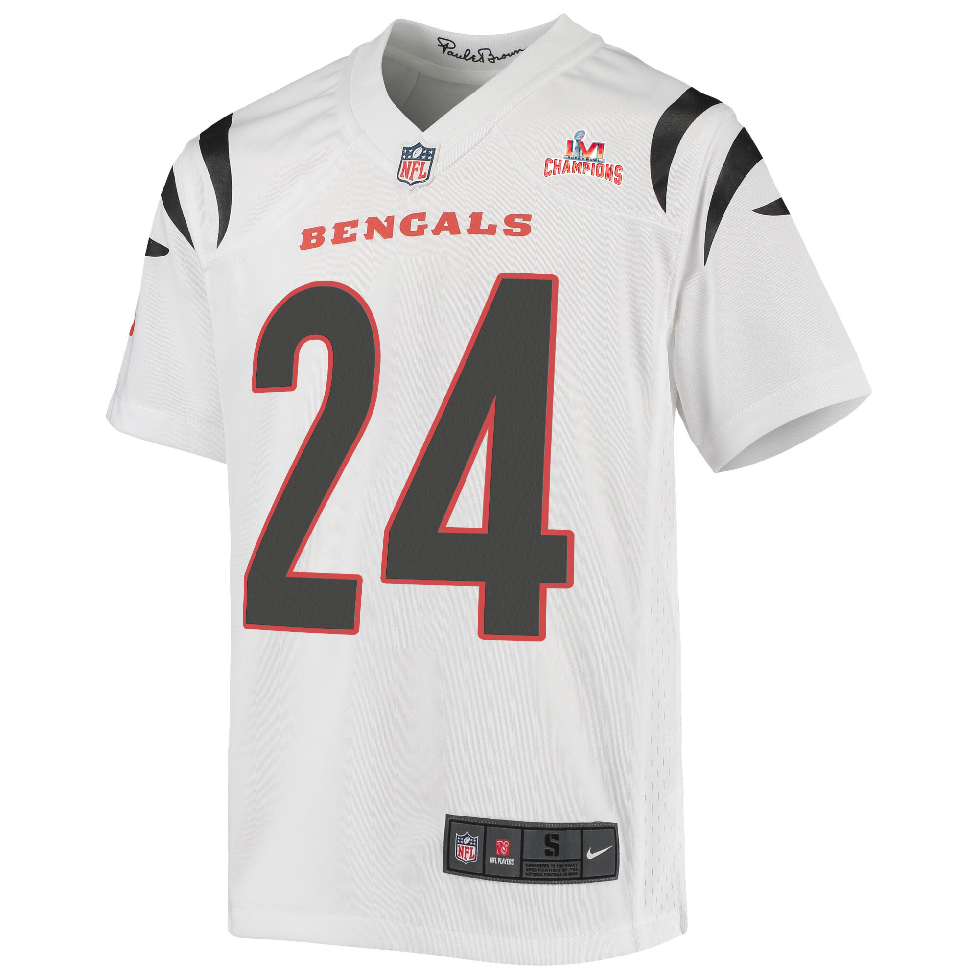 Super Bowl LVI Champions Cincinnati Bengals Vonn Bell 24 White Youth's Jersey Jersey