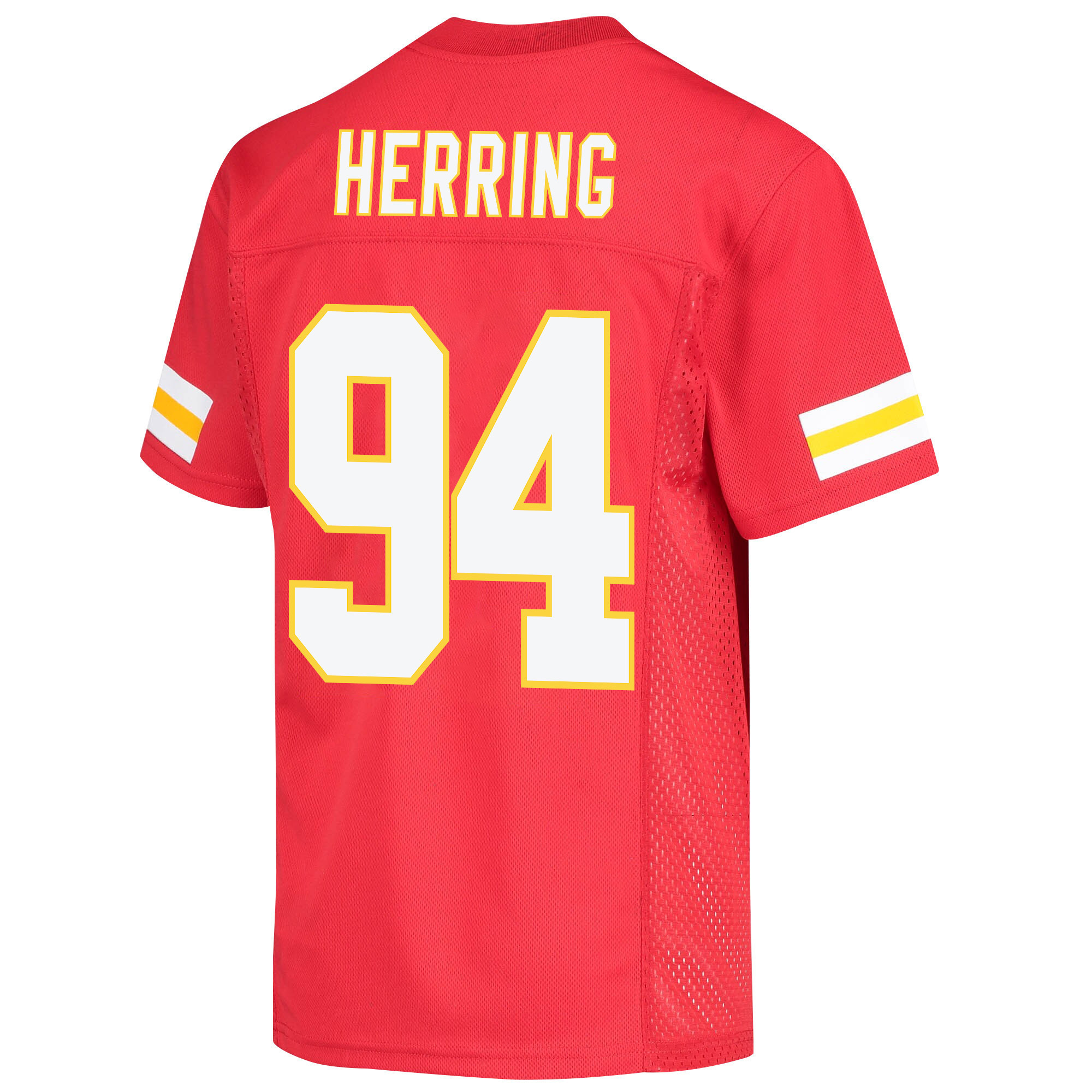 Malik Herring 94 Kansas City Chiefs Super Bowl LVII Champions 3 Stars Youth Game Jersey - Red