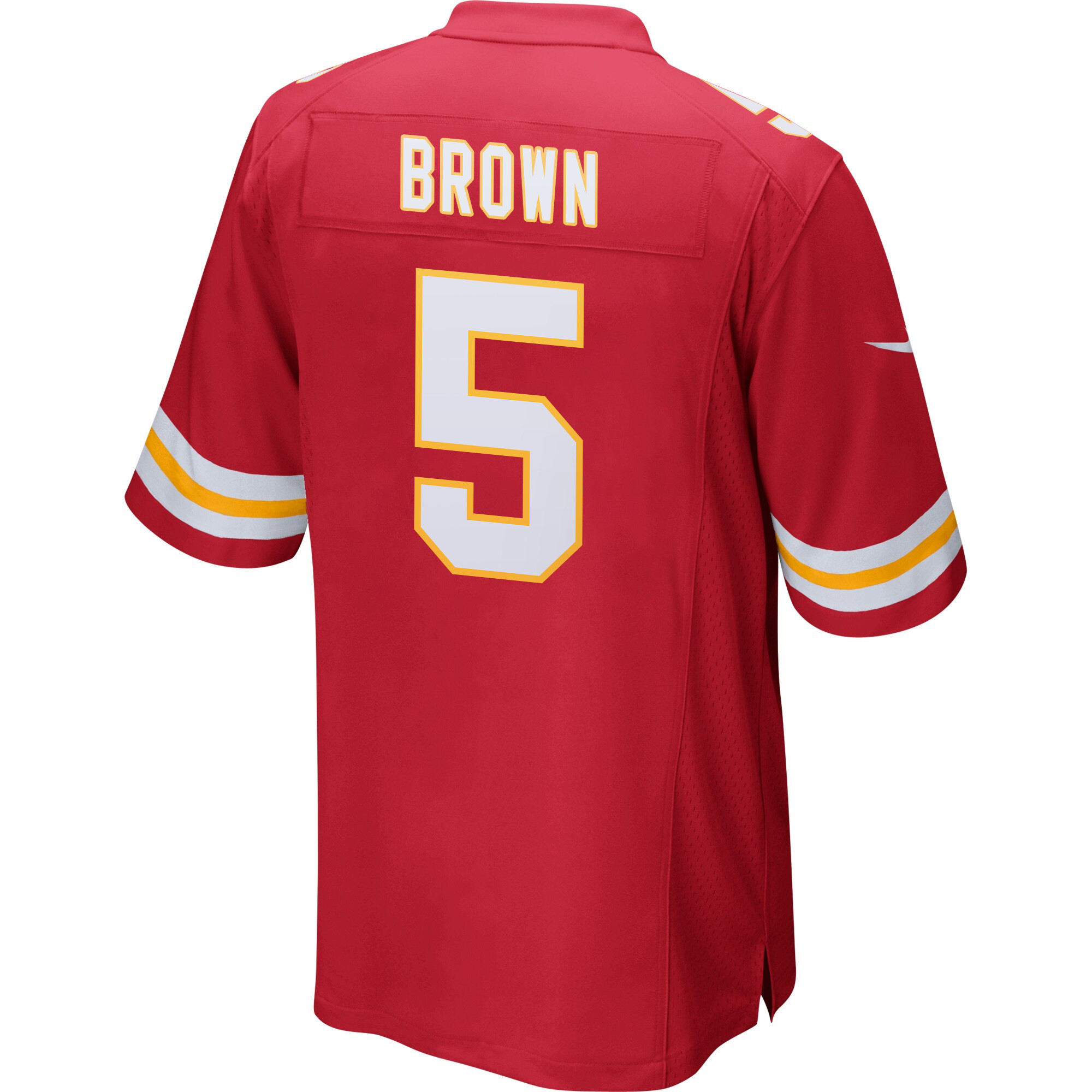 Hollywood Brown 5 Kansas City Chiefs Super Bowl LIX New Orleans Patch Game Men Jersey - Red