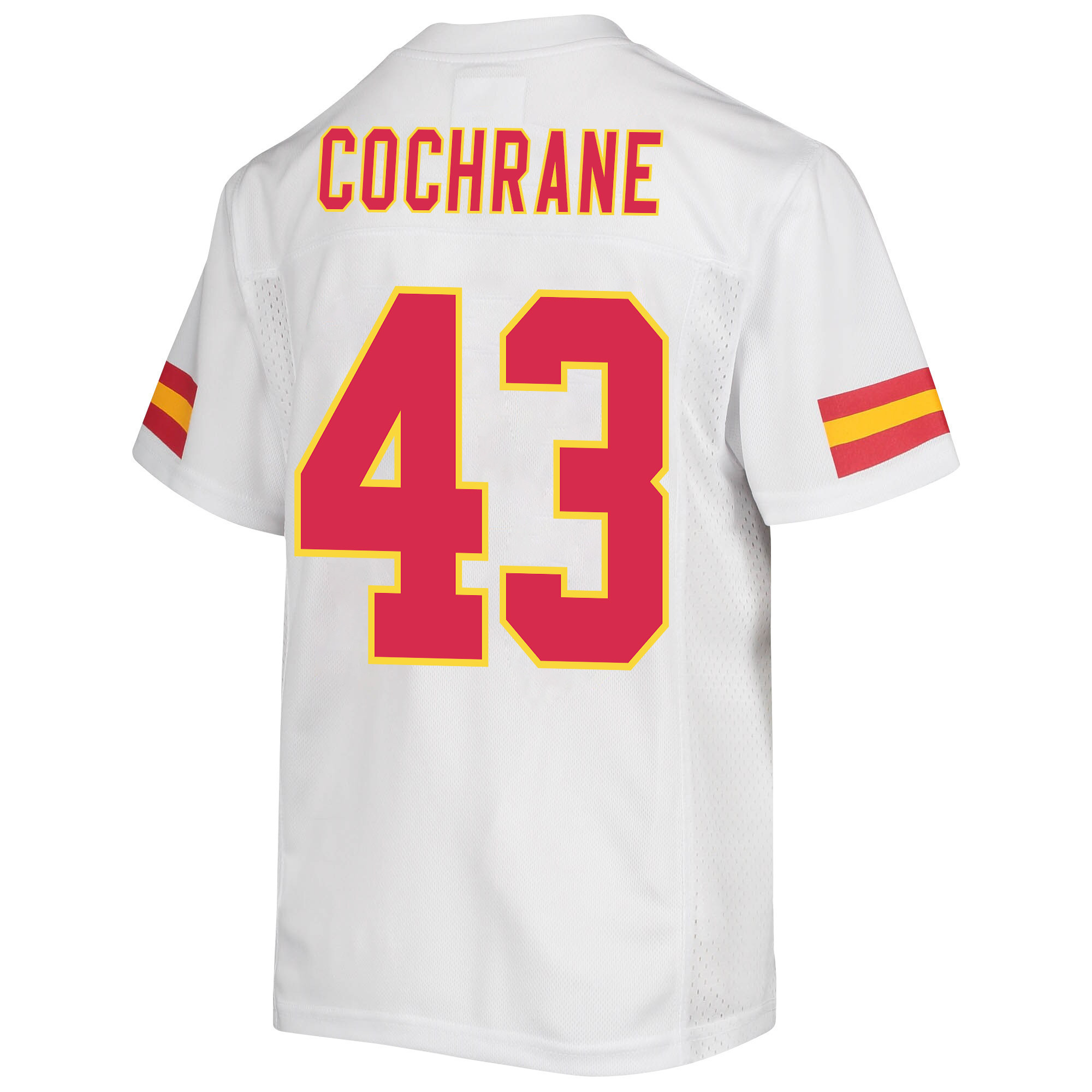 Jack Cochrane 43 Kansas City Chiefs Super Bowl LVII Champions 3 Stars Youth Game Jersey - White