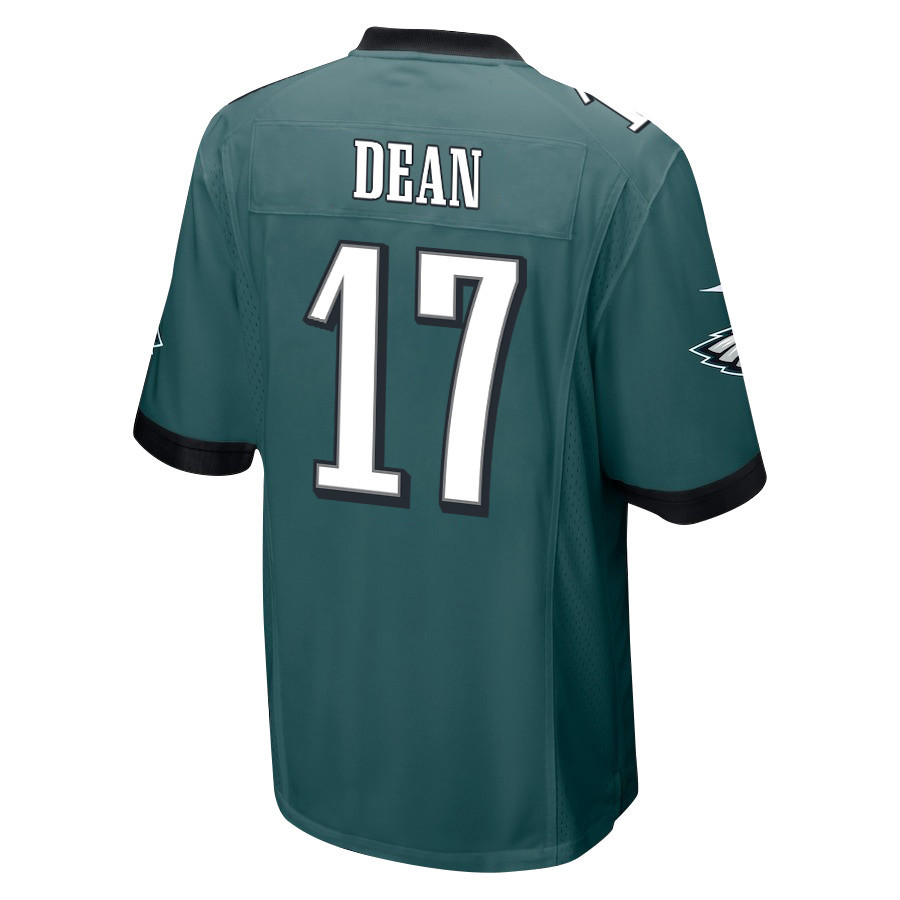 Nakobe Dean 17 Philadelphia Eagles Super Bowl LIX New Orleans Patch Game Men Jersey - Midnight Green