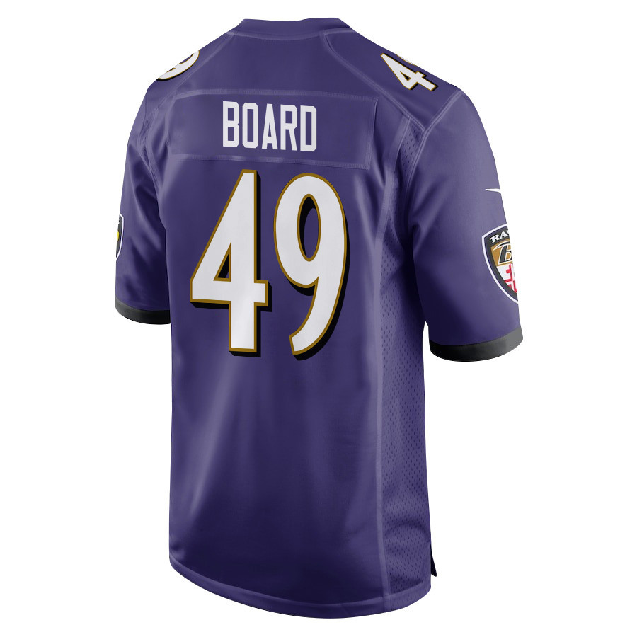 Chris Board 49 Baltimore Ravens Super Bowl LIX New Orleans Patch Game Men Jersey - Purple