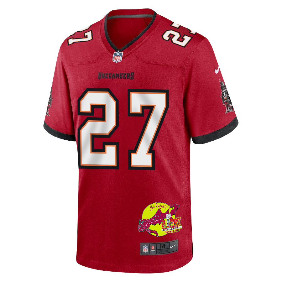 Zyon McCollum 27 Tampa Bay Buccaneers Super Bowl LIX New Orleans Patch Game Men Jersey - Red