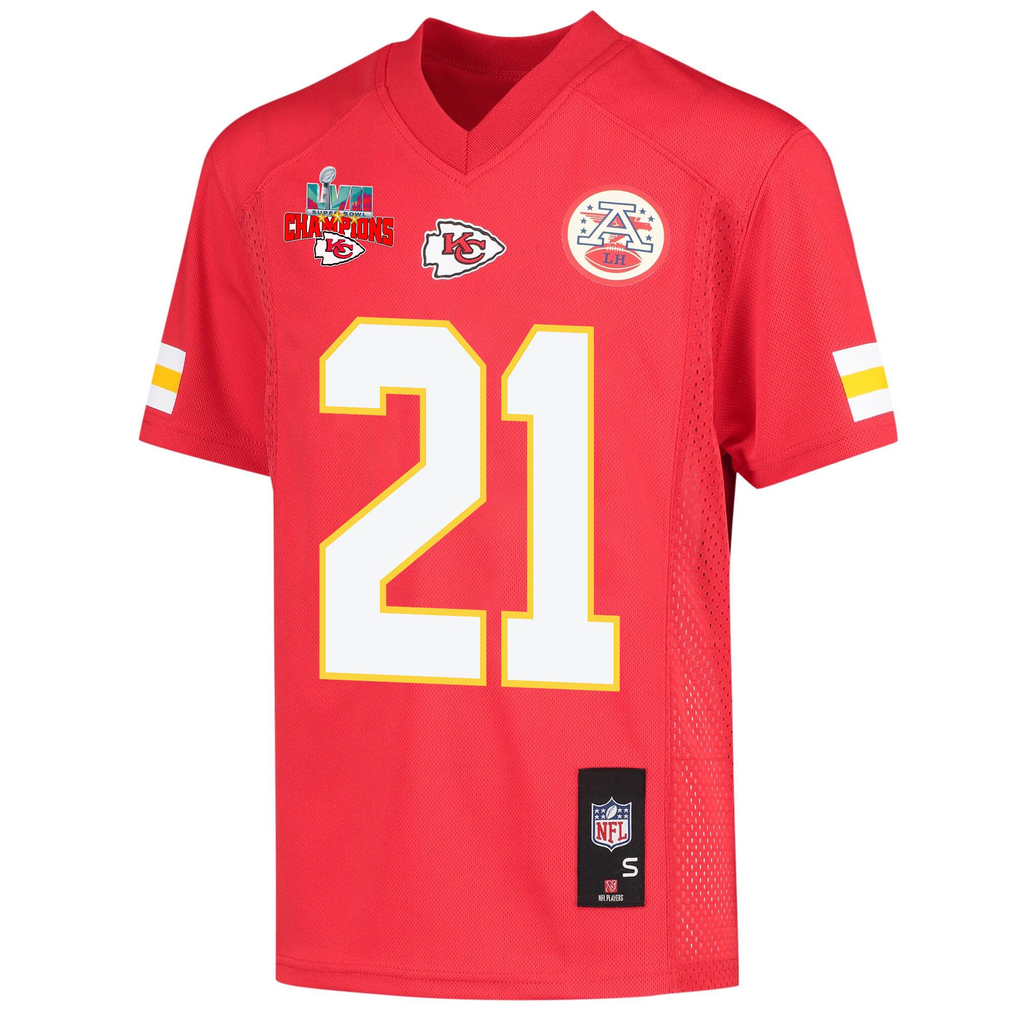 Trent McDuffie 21 Kansas City Chiefs Super Bowl LVII Champions 3 Stars Youth Game Jersey - Red