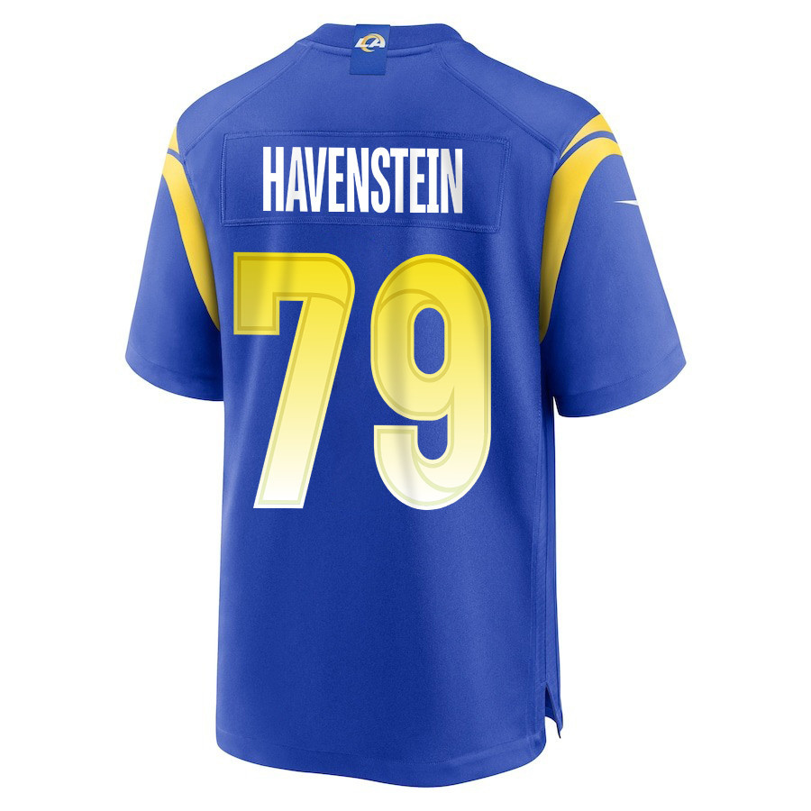 Rob Havenstein 79 Los Angeles Rams Super Bowl LIX New Orleans Patch Game Men Jersey - Royal