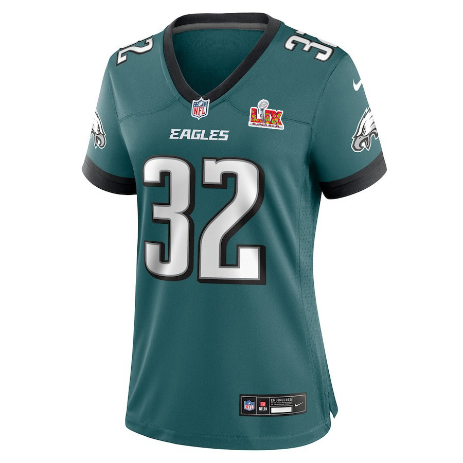 Reed Blankenship #32 Philadelphia Eagles Super Bowl LIX Women's Jersey - Midnight Green
