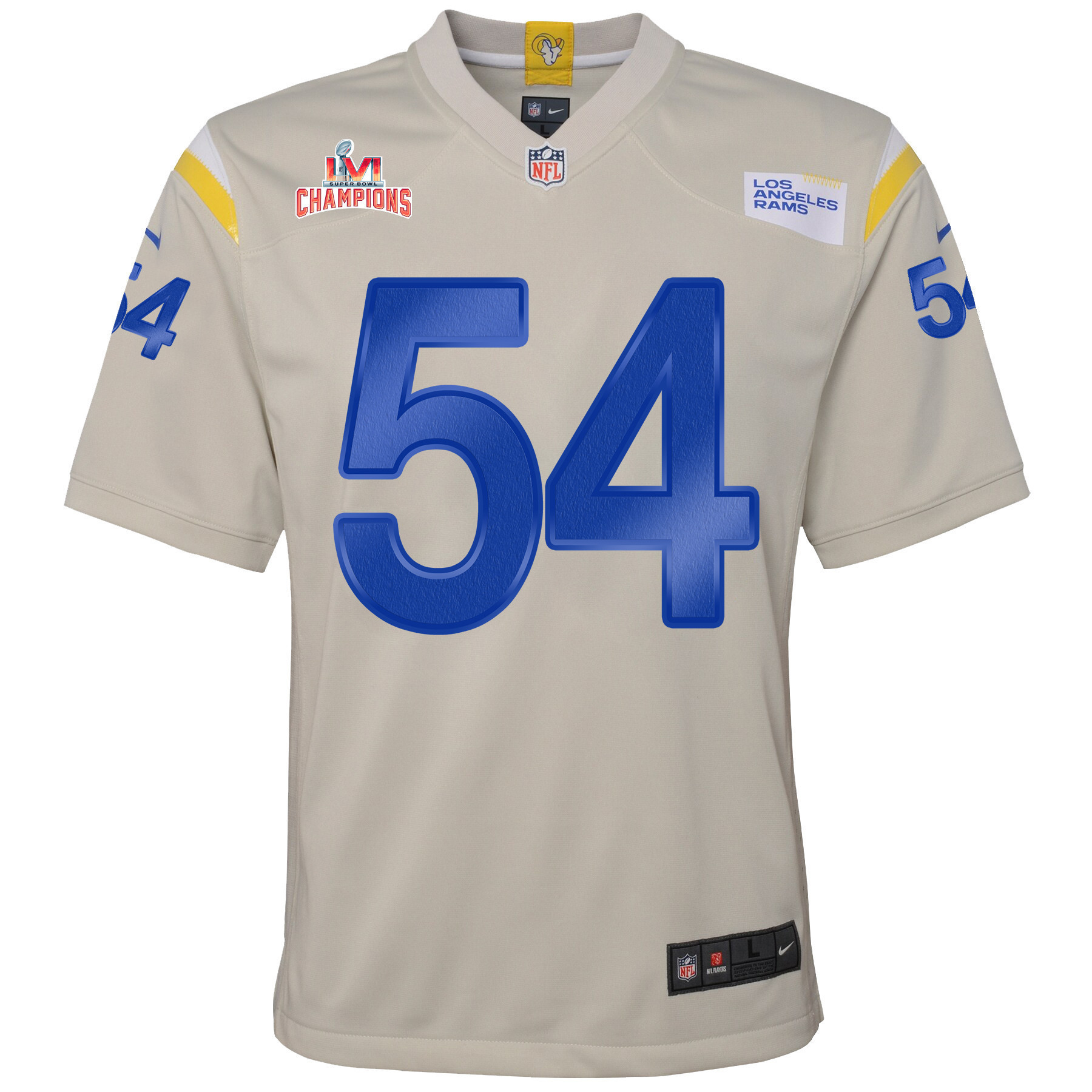 Super Bowl LVI Champions Los Angeles Rams Leonard Floyd 54 Bone Youth's Jersey Jersey