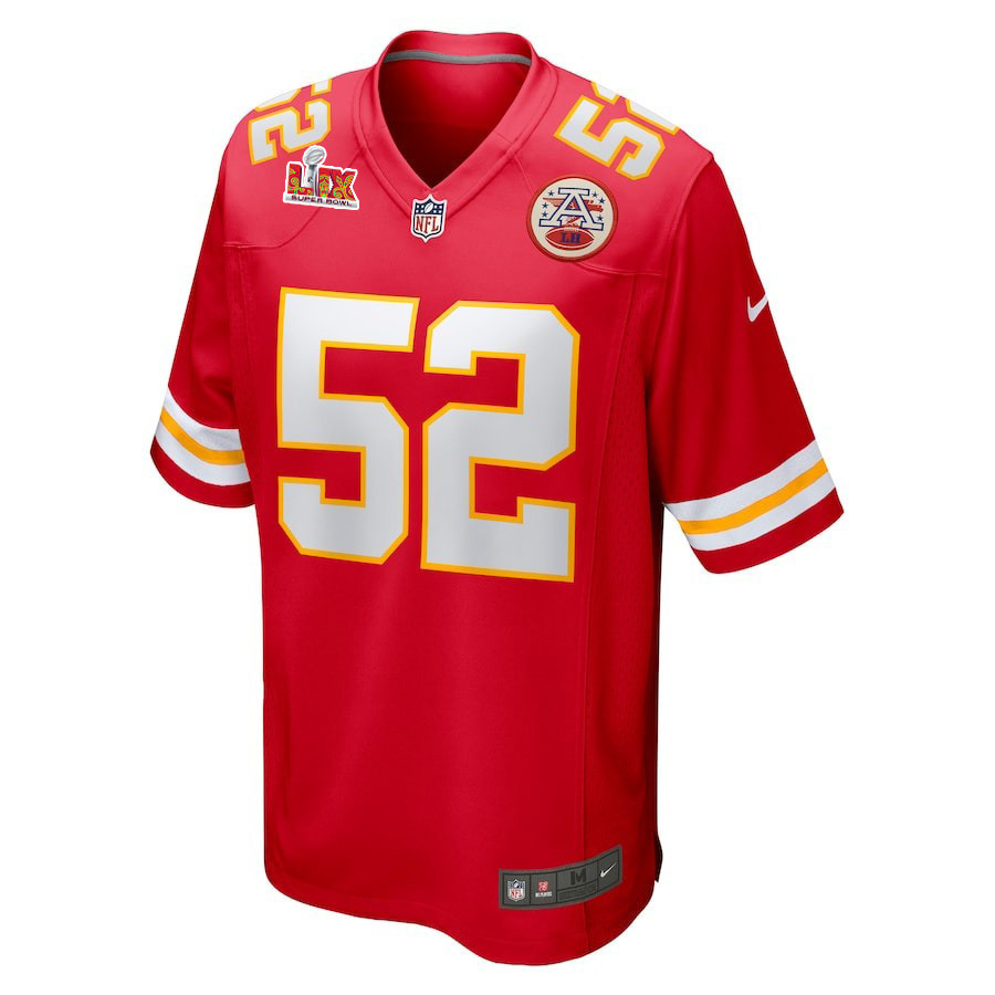 Creed Humphrey #52 Kansas City Chiefs Super Bowl LIX YOUTH Jersey - Red