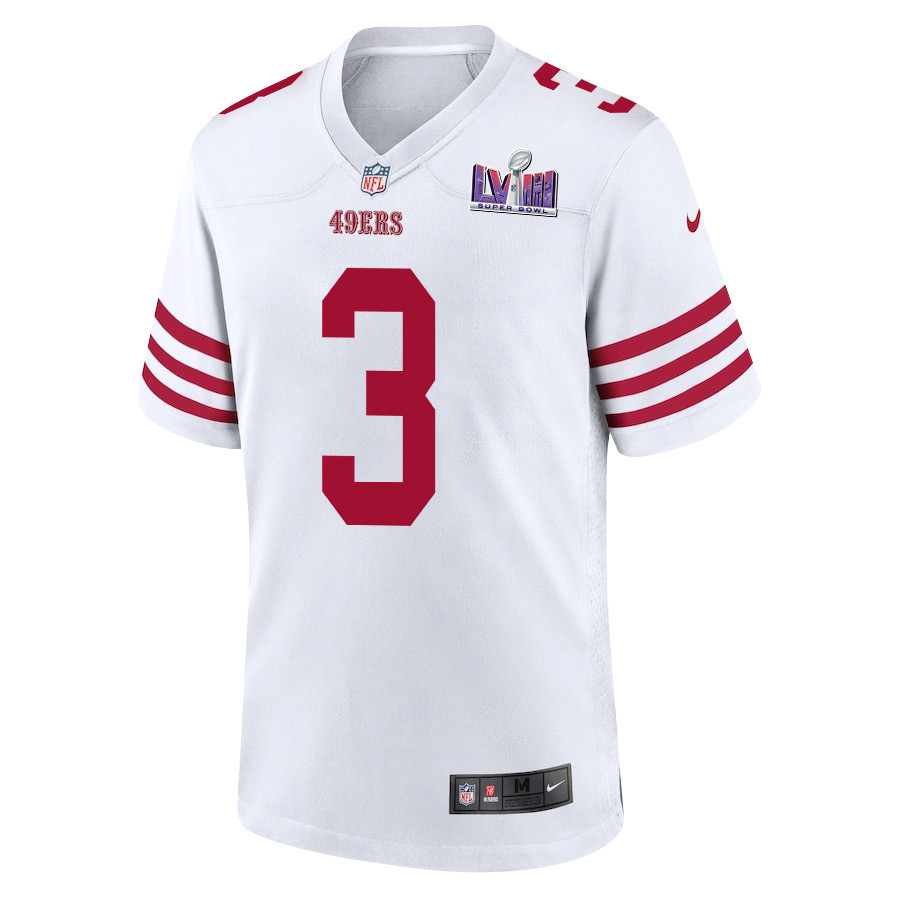 Ray-Ray McCloud III 3 San Francisco 49ers Super Bowl LVIII Patch Game Men Jersey - White