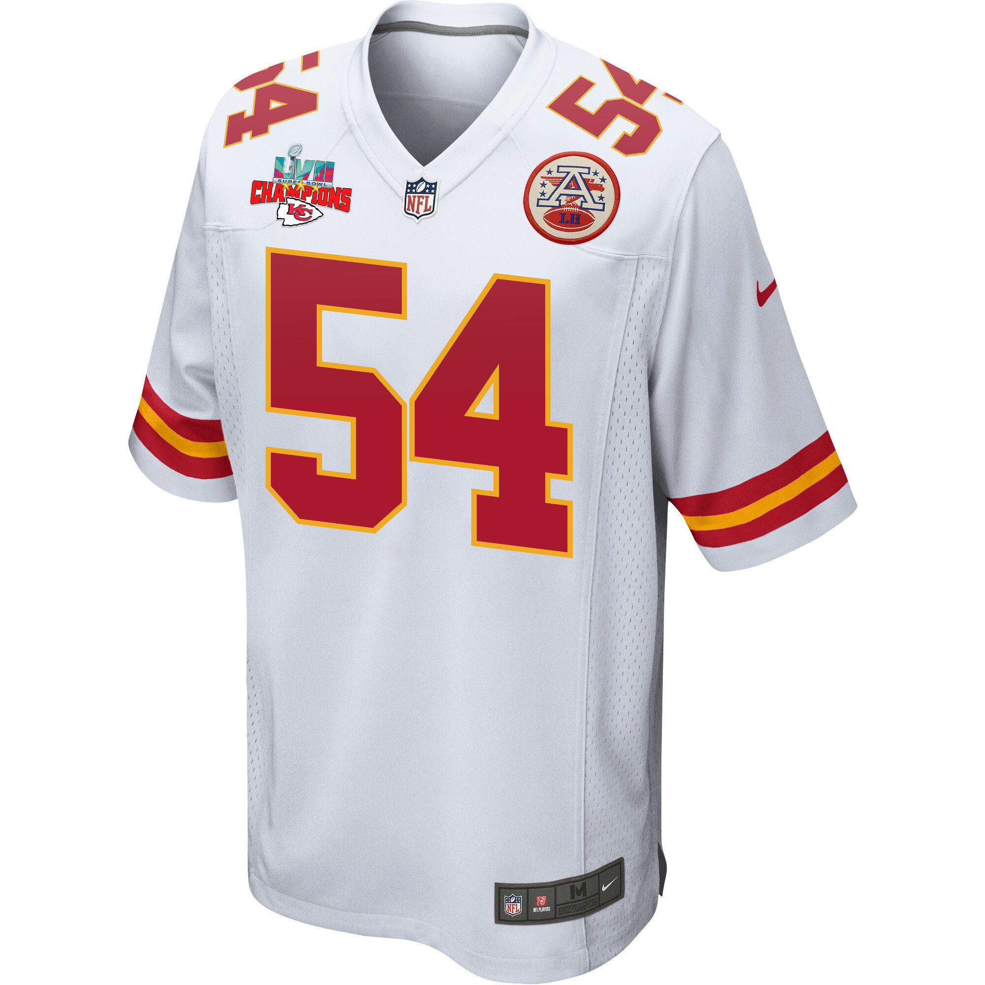 Leo Chenal 54 Kansas City Chiefs Super Bowl LVII Champions 3 Stars Men Game Jersey - White
