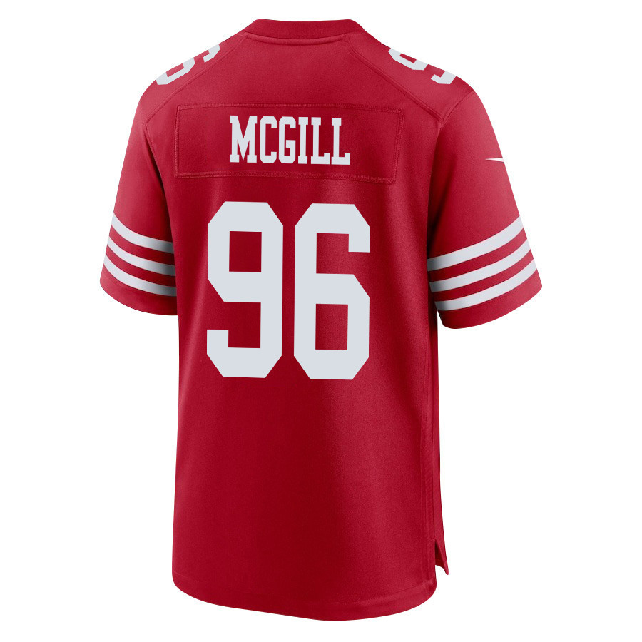 T.Y. McGill 96 San Francisco 49ers Super Bowl LVIII Patch Game Men Jersey - Scarlet