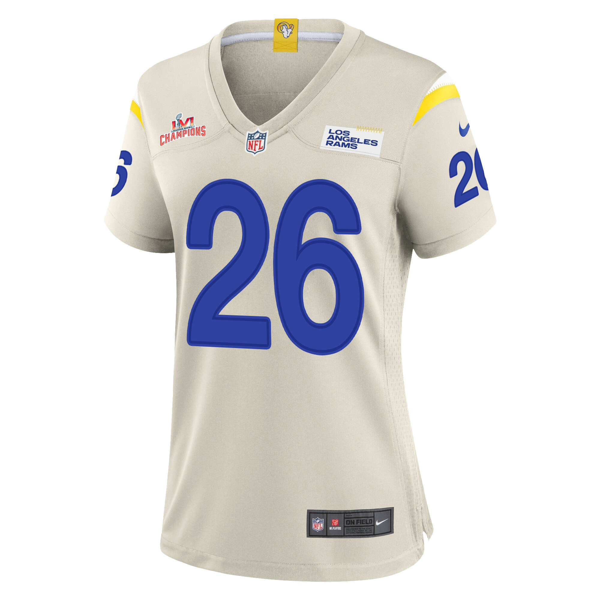 Super Bowl LVI Champions Los Angeles Rams Terrell Burgess 26 Bone Women's Jersey Jersey