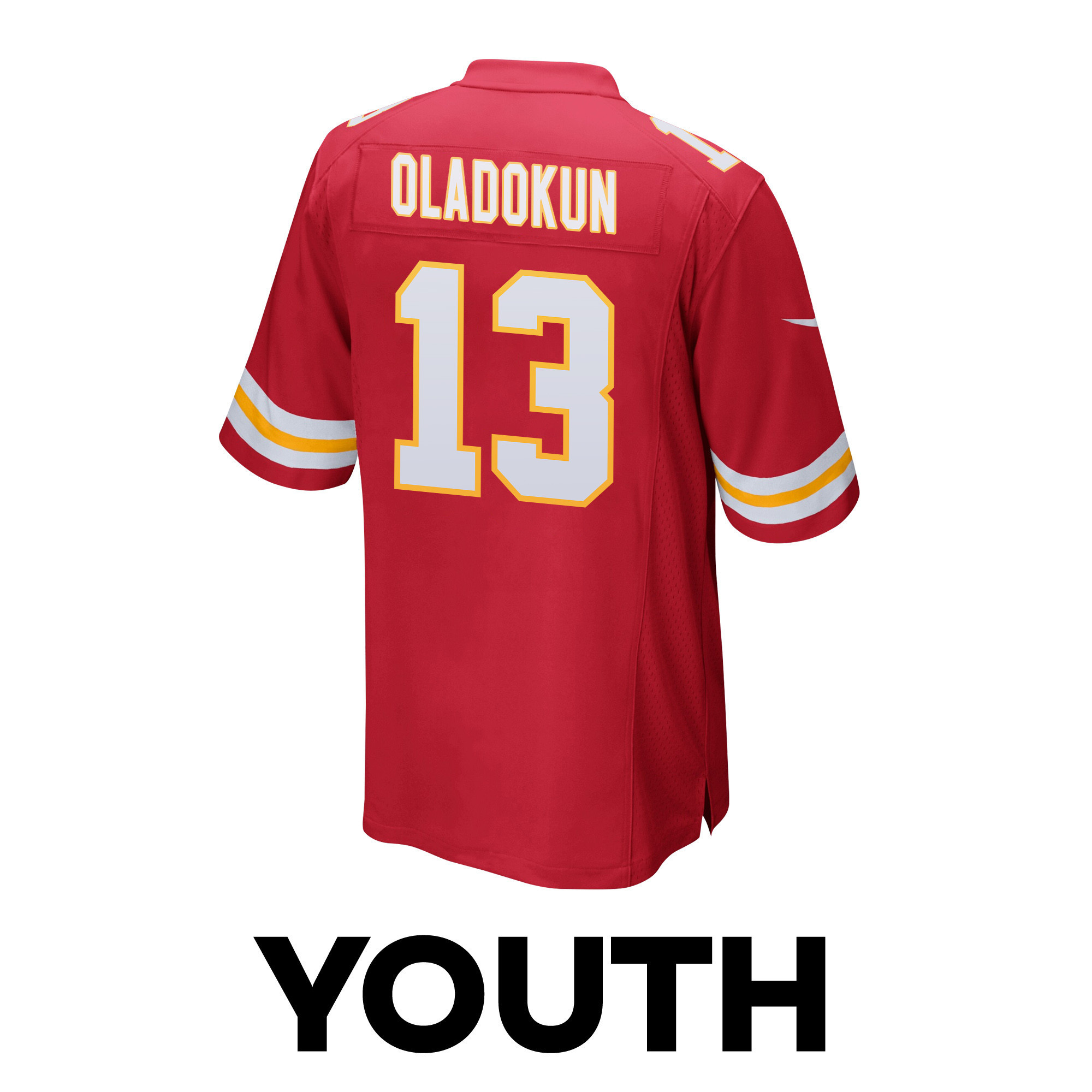 Chris Oladokun 13 Kansas City Chiefs Super Bowl LVIII Patch Game YOUTH Jersey - Red