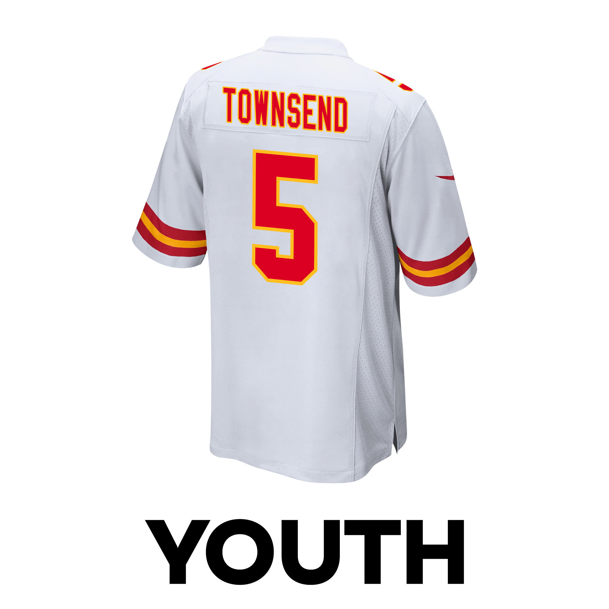 Tommy Townsend 5 Kansas City Chiefs Super Bowl LVIII Patch Game YOUTH Jersey - White