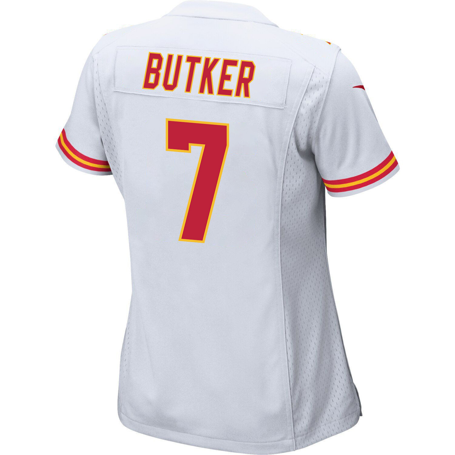 Harrison Butker 7 Kansas City Chiefs Super Bowl LVII Champions 3 Stars Women Game Jersey - White